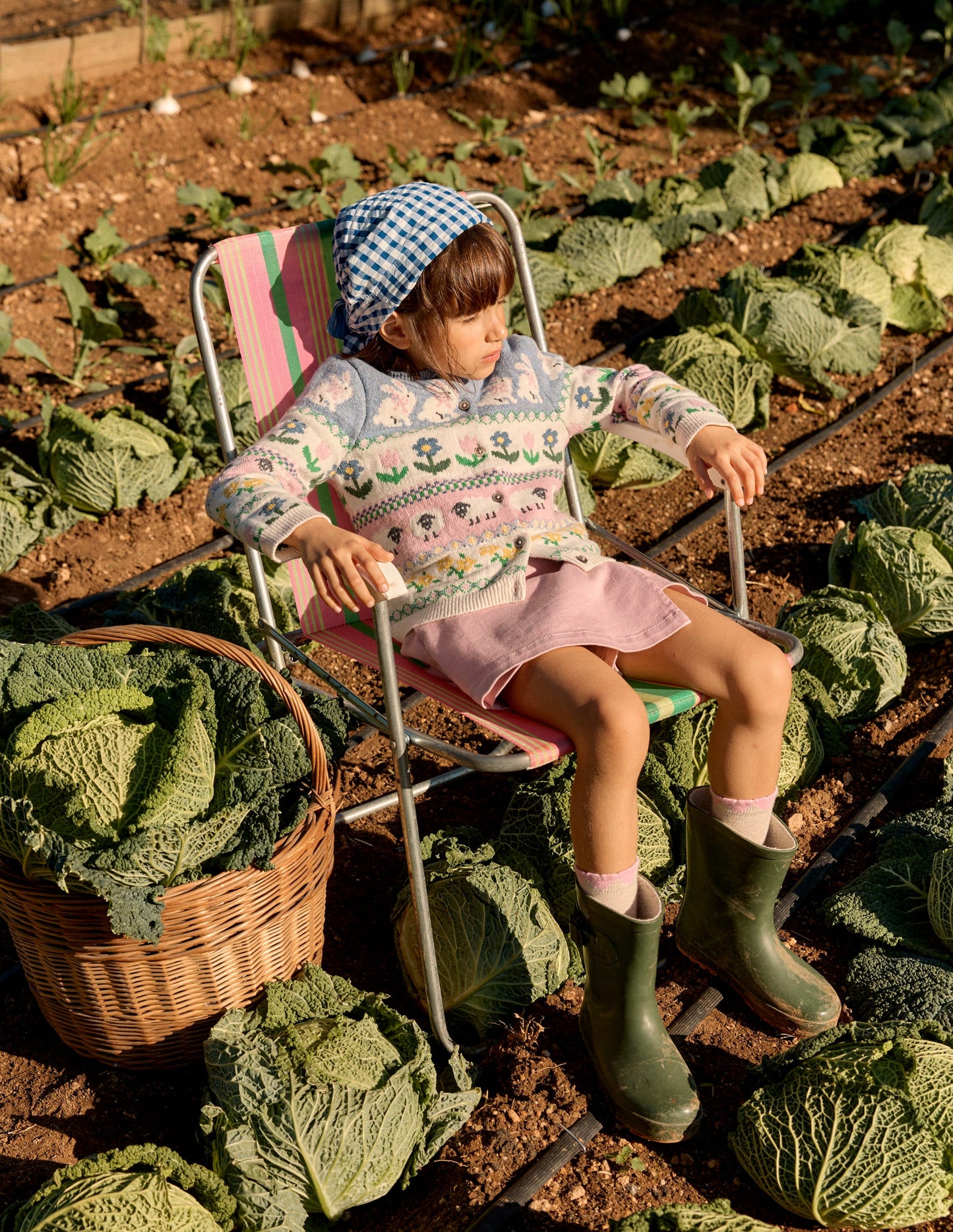 Edie Fair Isle Cardigan-Glacier Blue Bunny Fair Isle