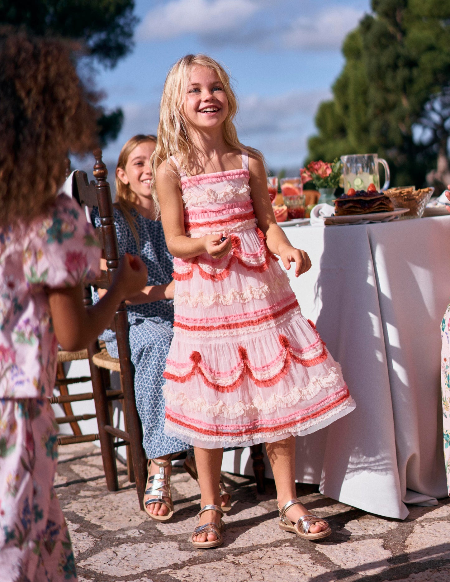 Tiered Cake Tulle Dress-Chalk Pink Cake