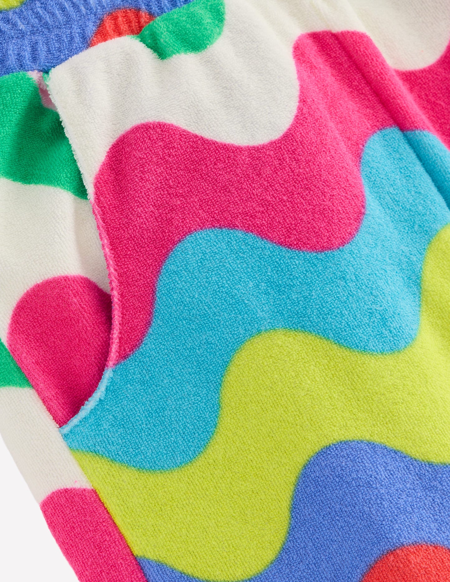 Straight Towelling Trousers-Multi Wave Stripe