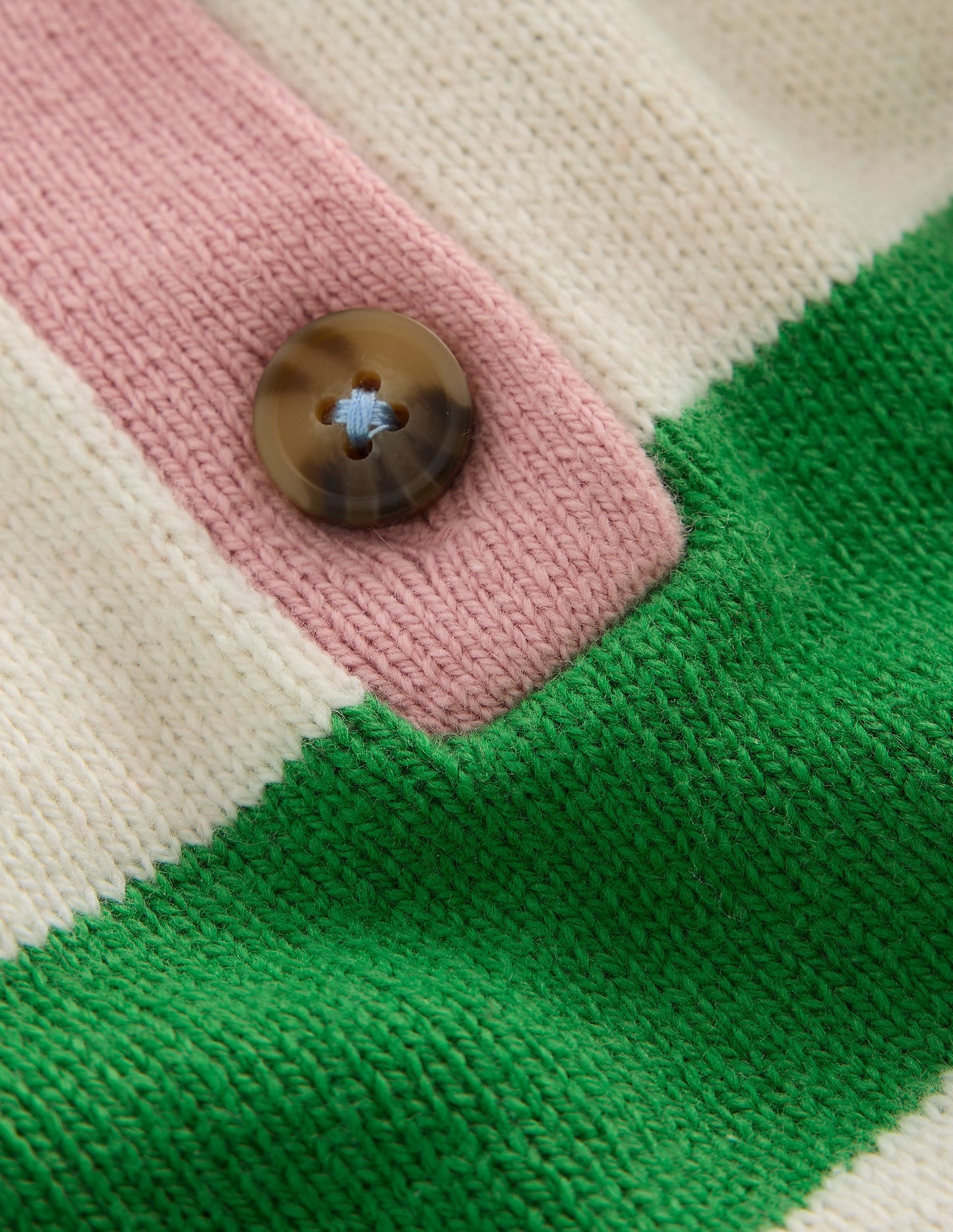 Knitted Rugby Jumper-Pea Green/Ecru Marl