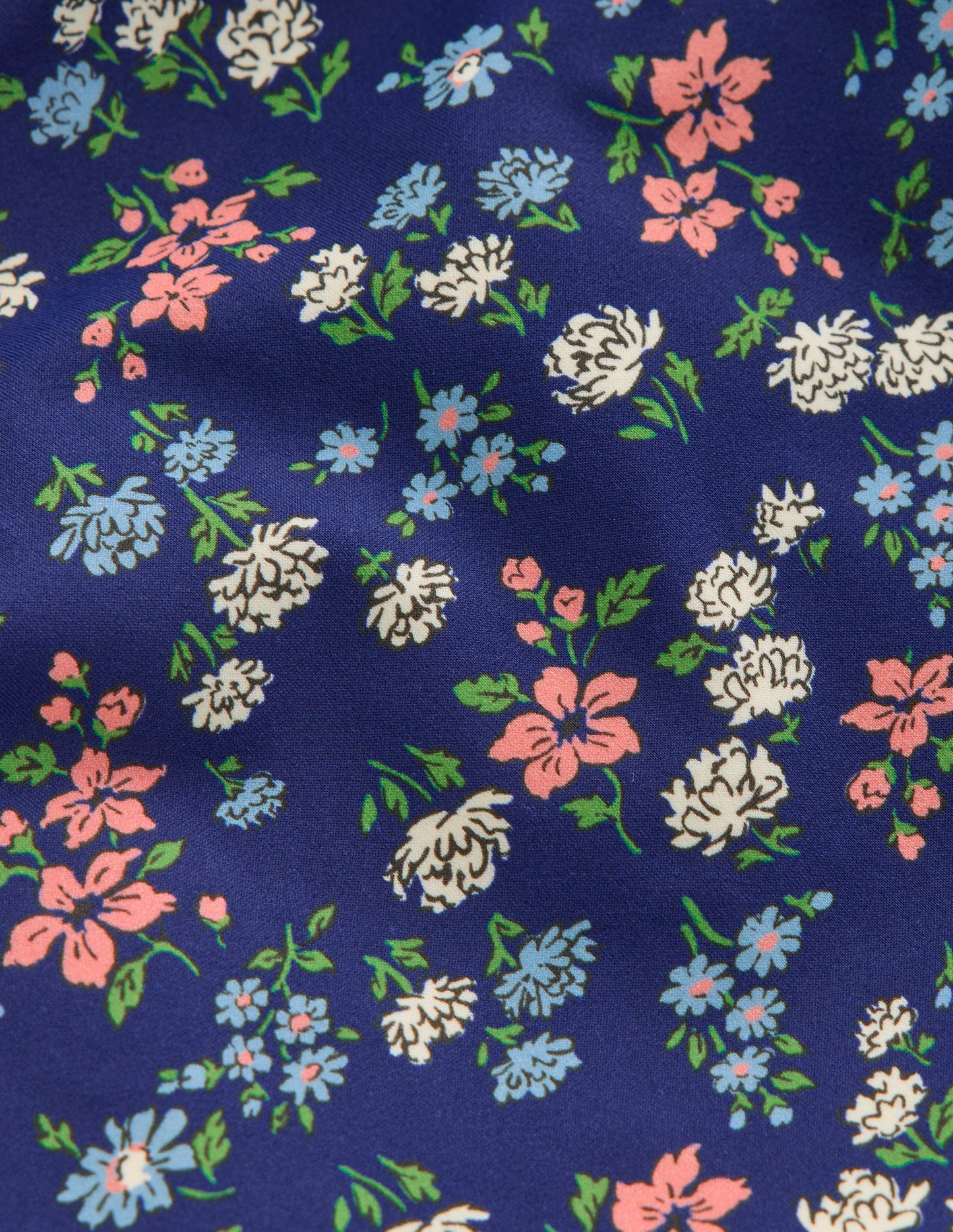 Cross-Back Tankini Top-Sapphire Blue Meadow Floral