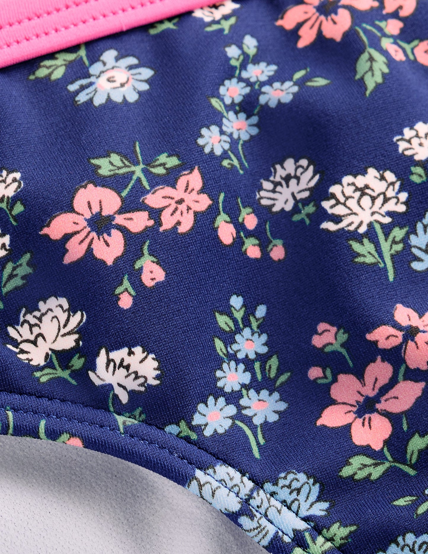 Patterned Bikini Bottoms-Sapphire Blue Meadow Floral