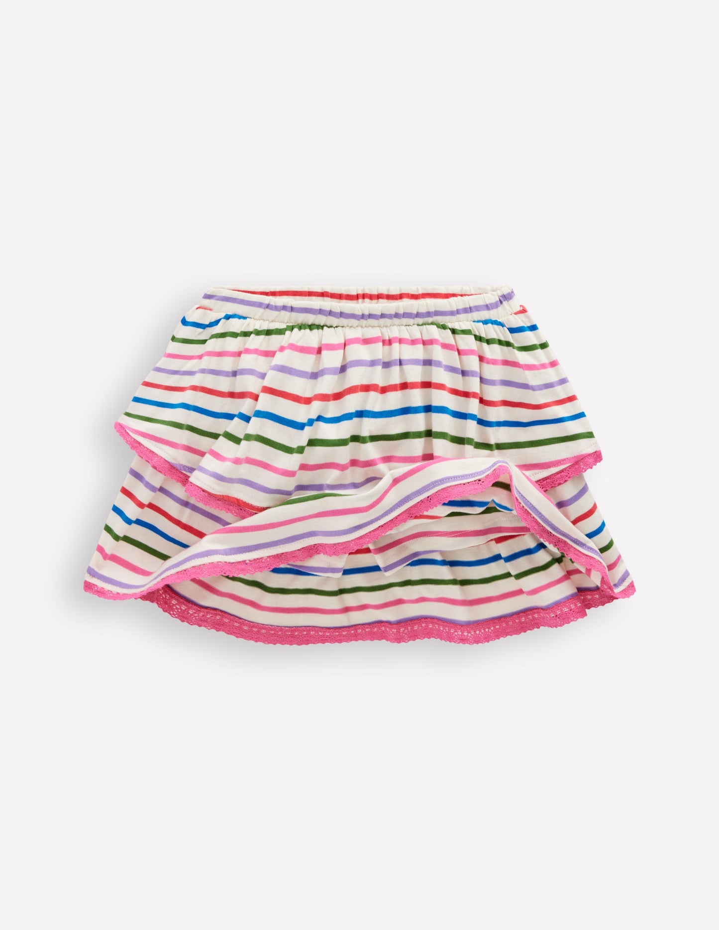 Ruffle Jersey Skort-Multi Stripe