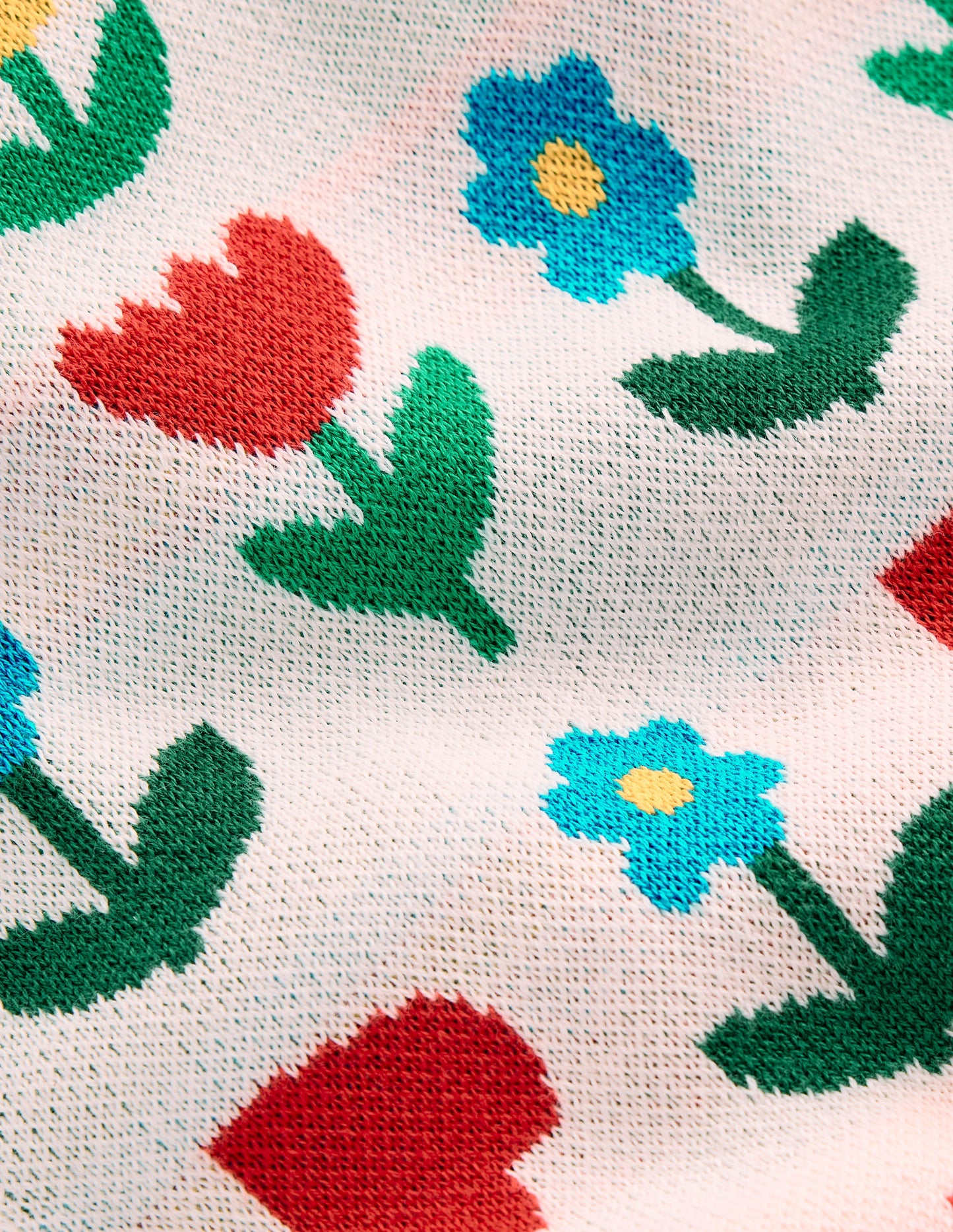 Flared Knitted Trousers-Ecru Marl Sunflower Garden