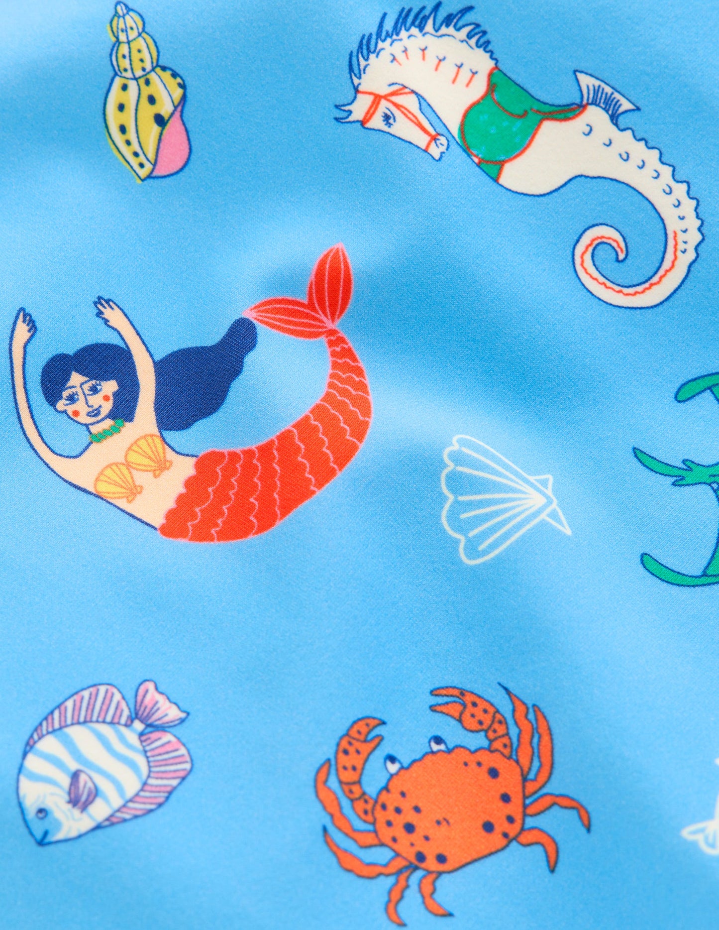 Cross-back Printed Swimsuit-Cabana Blue Mermaids