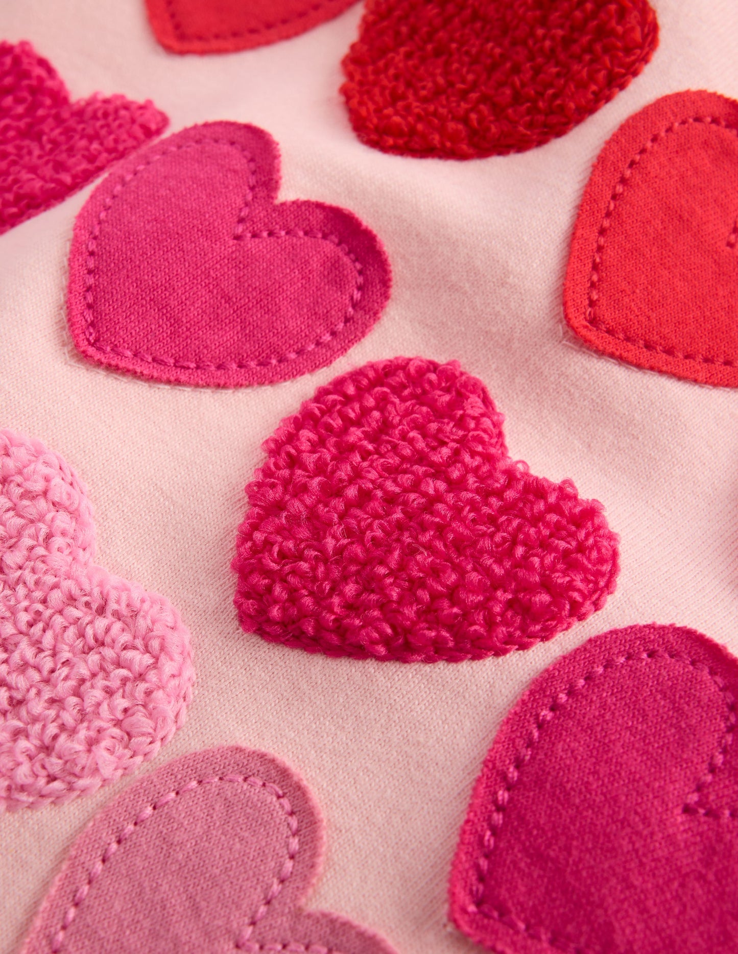 Relaxed Applique T-shirt-Chalk Pink Heart rainbow