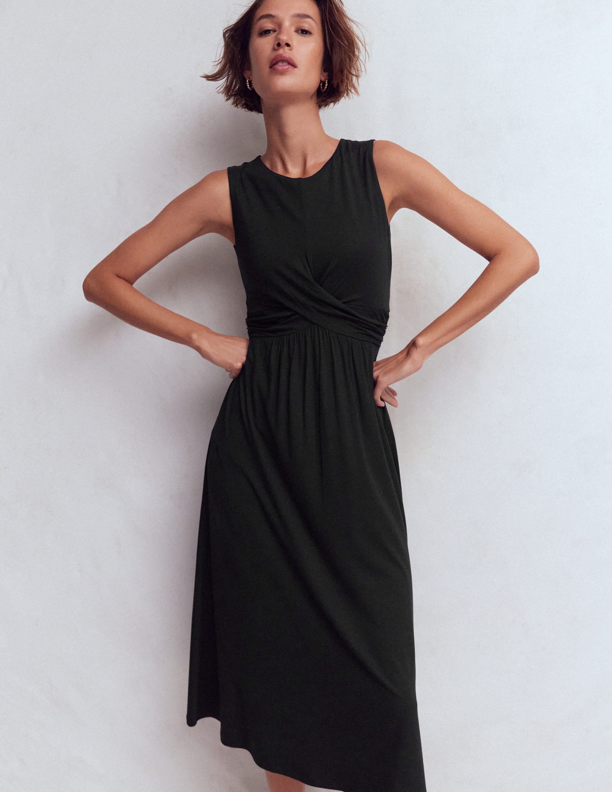 zara black dress Cross Waist Jersey - Mini dress with a Fabric Type:Linen Blend MerchFabric:SEQUIN KNIT June Bridals Elegant Long