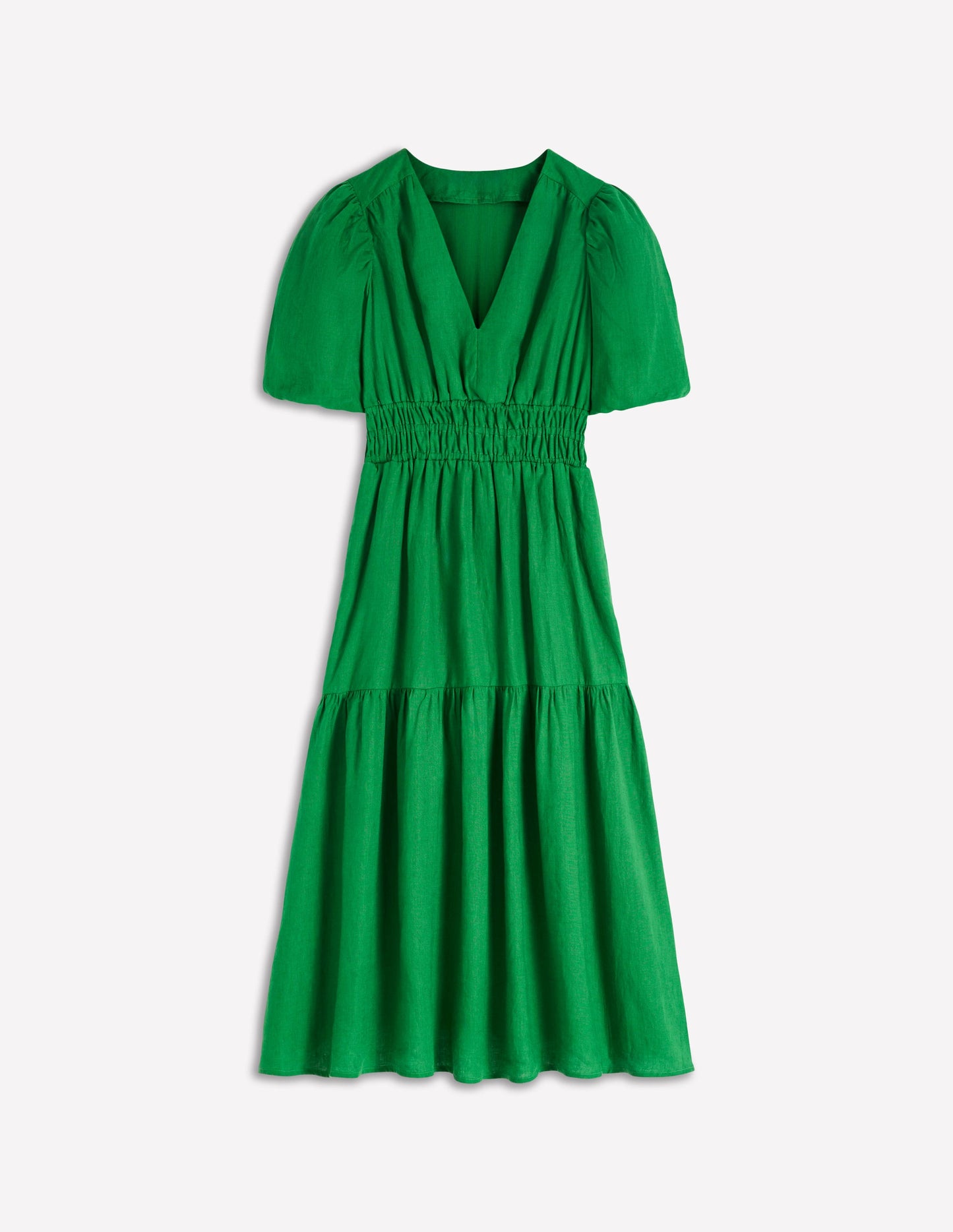 Irene Linen Midi Dress-Highland Green
