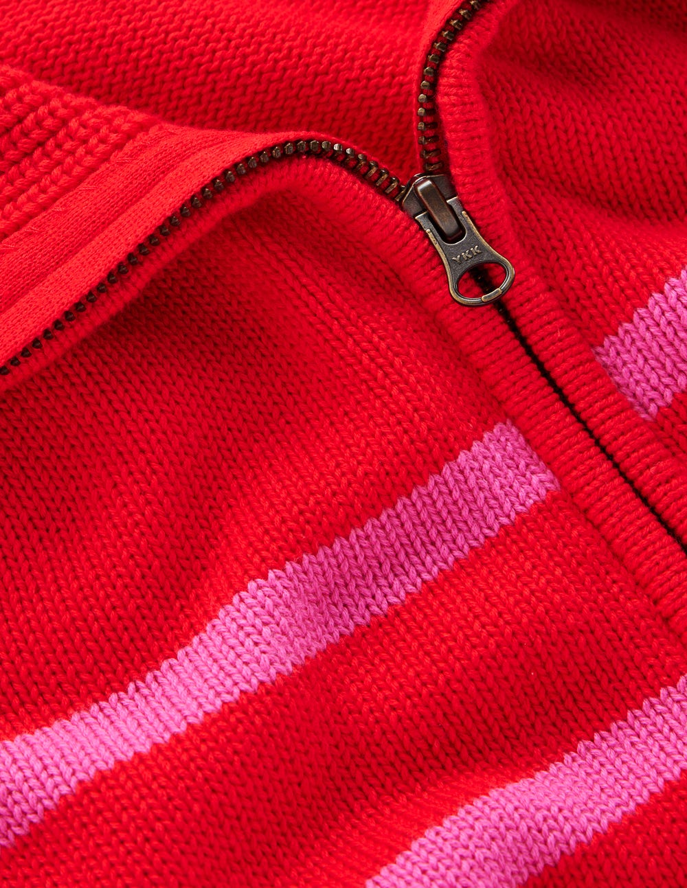 Lucy Half-zip Jumper-Pink/ Red