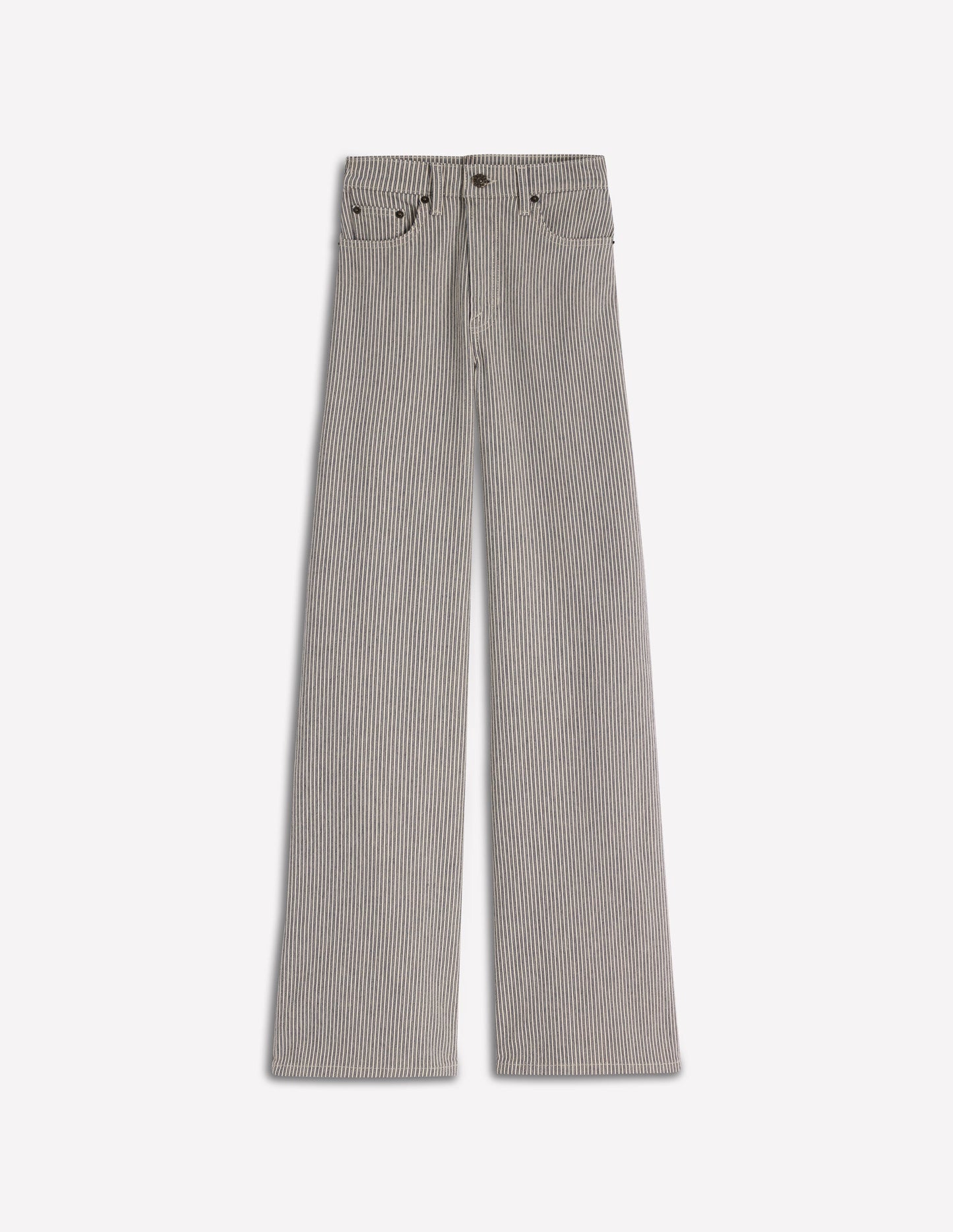 High Rise Wide Leg Jeans-Blue Stripe