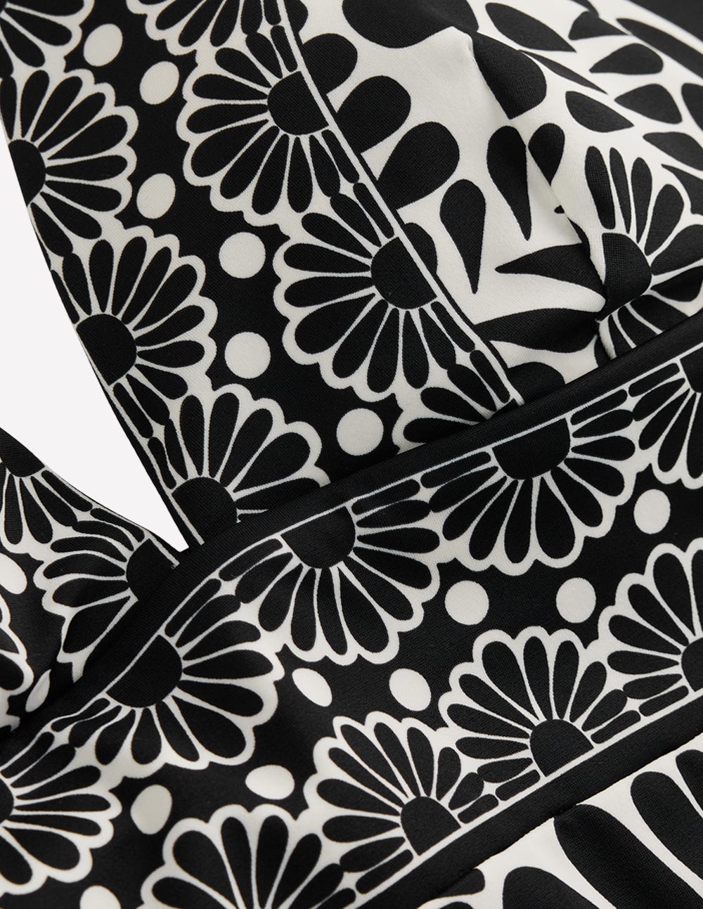 Porto Tankini Top-Black, Geo Stamp