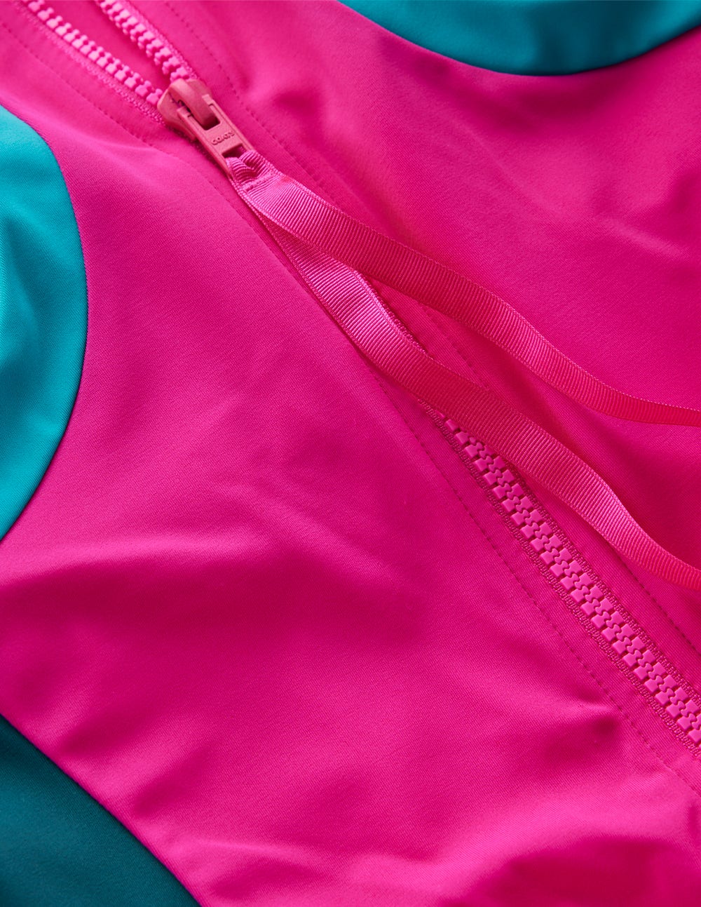 Piped Sporty Swimsuit-Pink, Colourblock