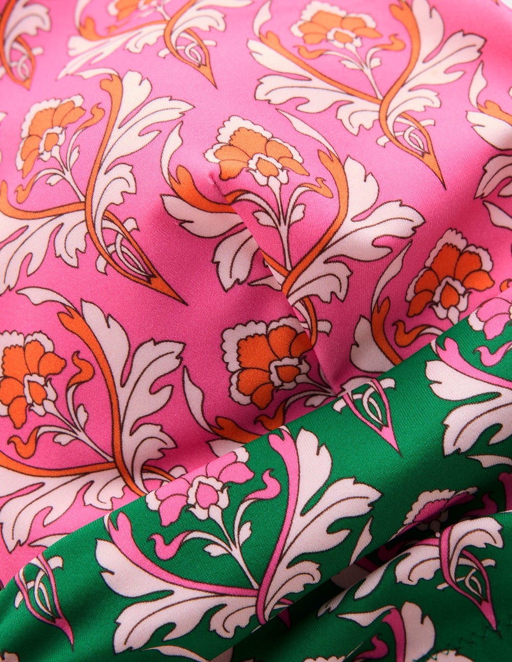 Mykonos Deep V Bikini Top-Multi, Ornamental Stamp