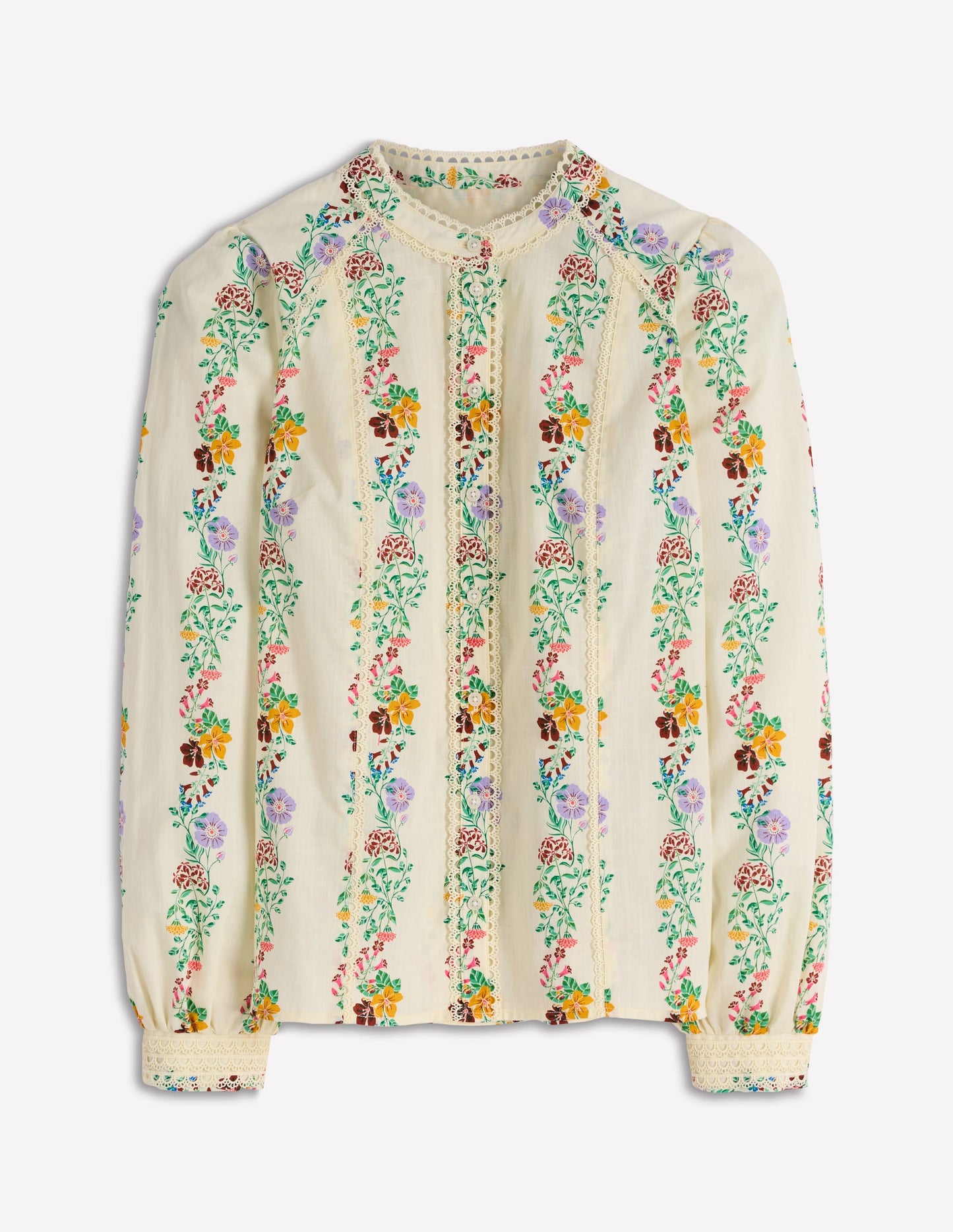 Rhea Trim Insert Cotton Top-Multi, Blossom Trail