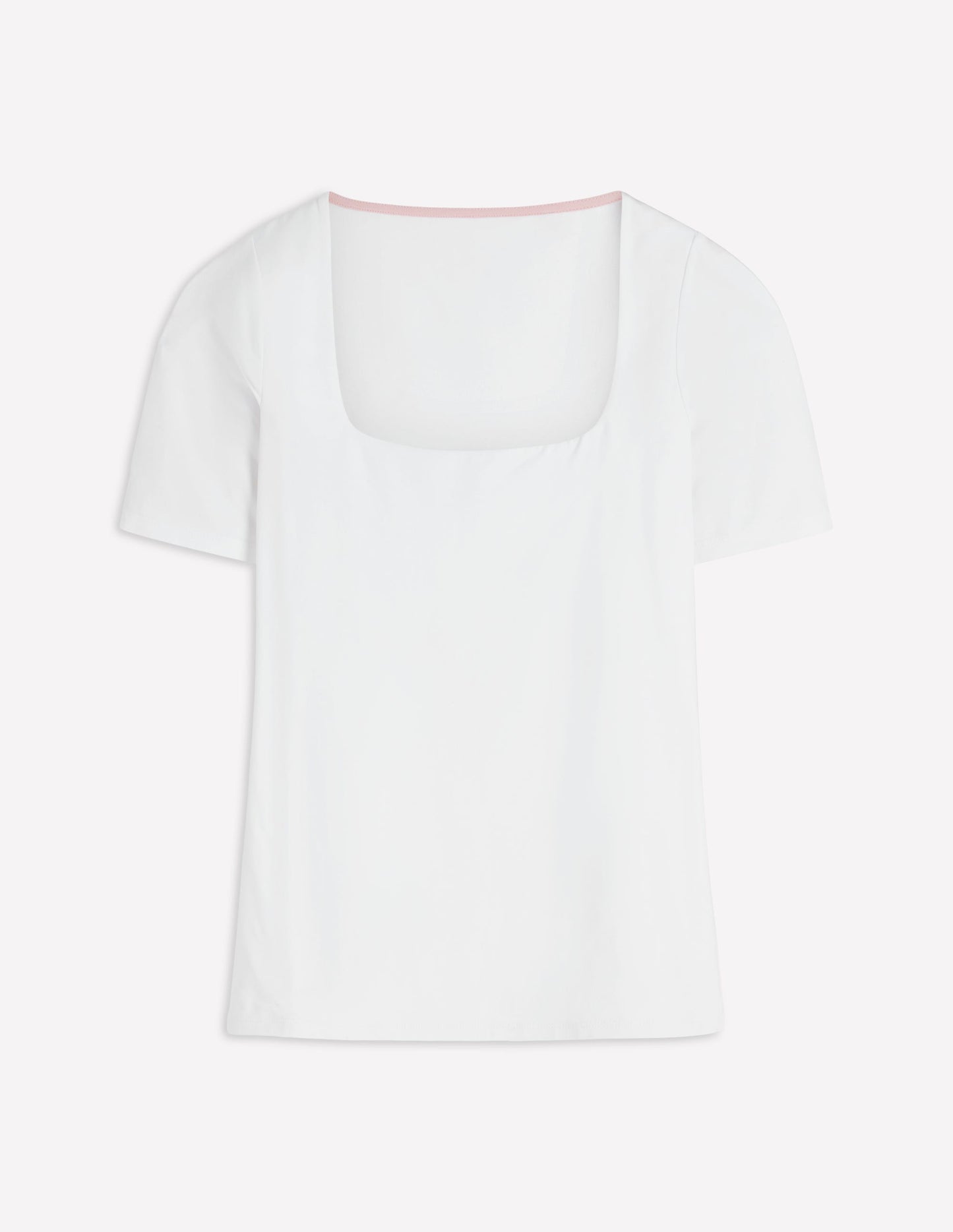 Double Layer Square Neck Tee-White