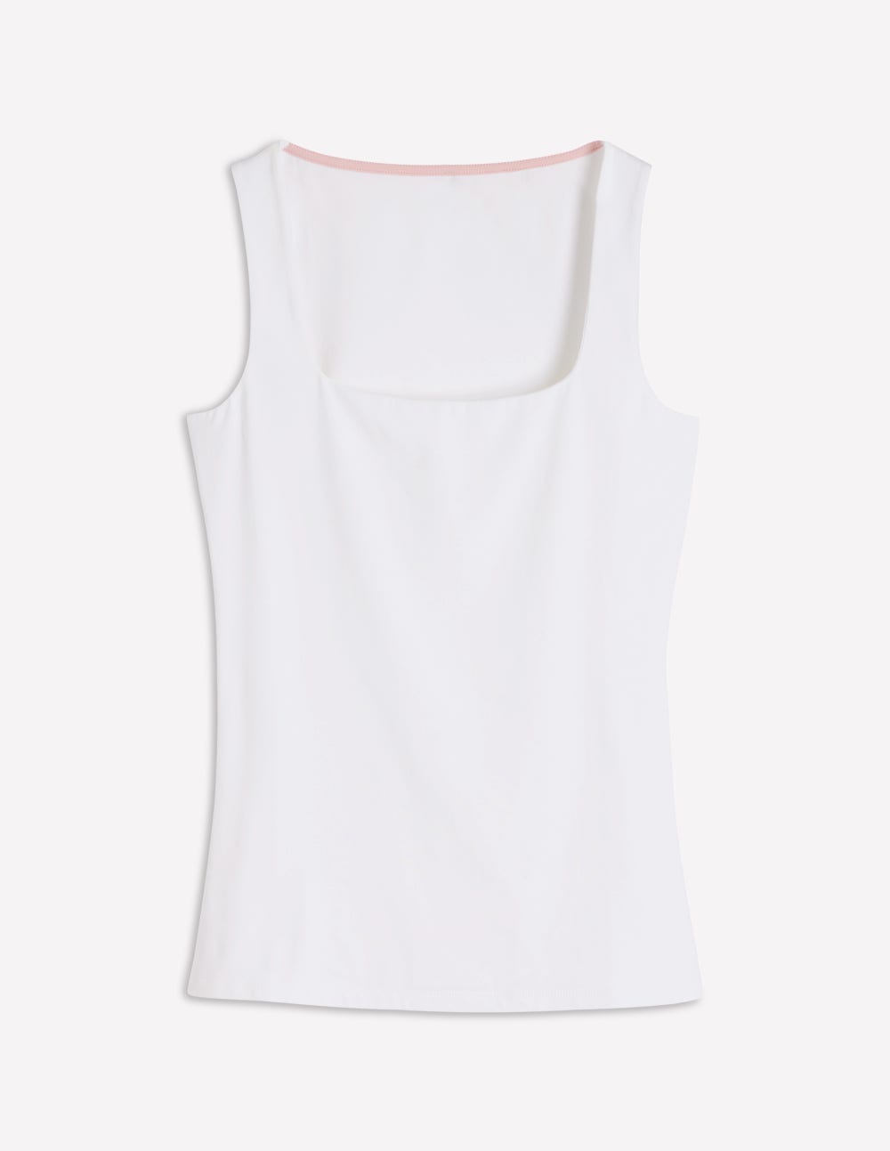 Double Layer Square Neck Vest-White