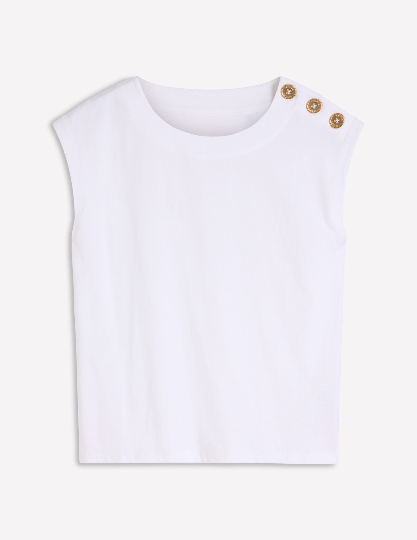 Button Detail T-Shirt-White