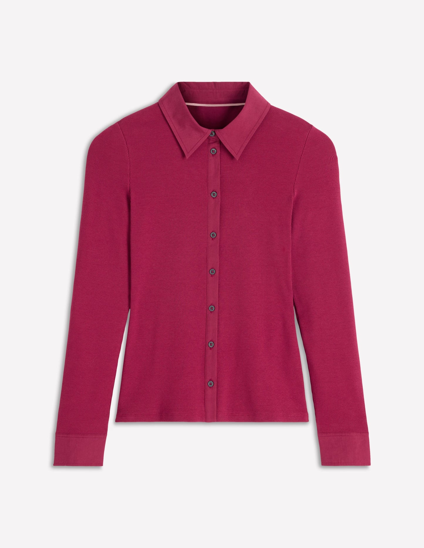 Collared Button Through Top-Rumba Red