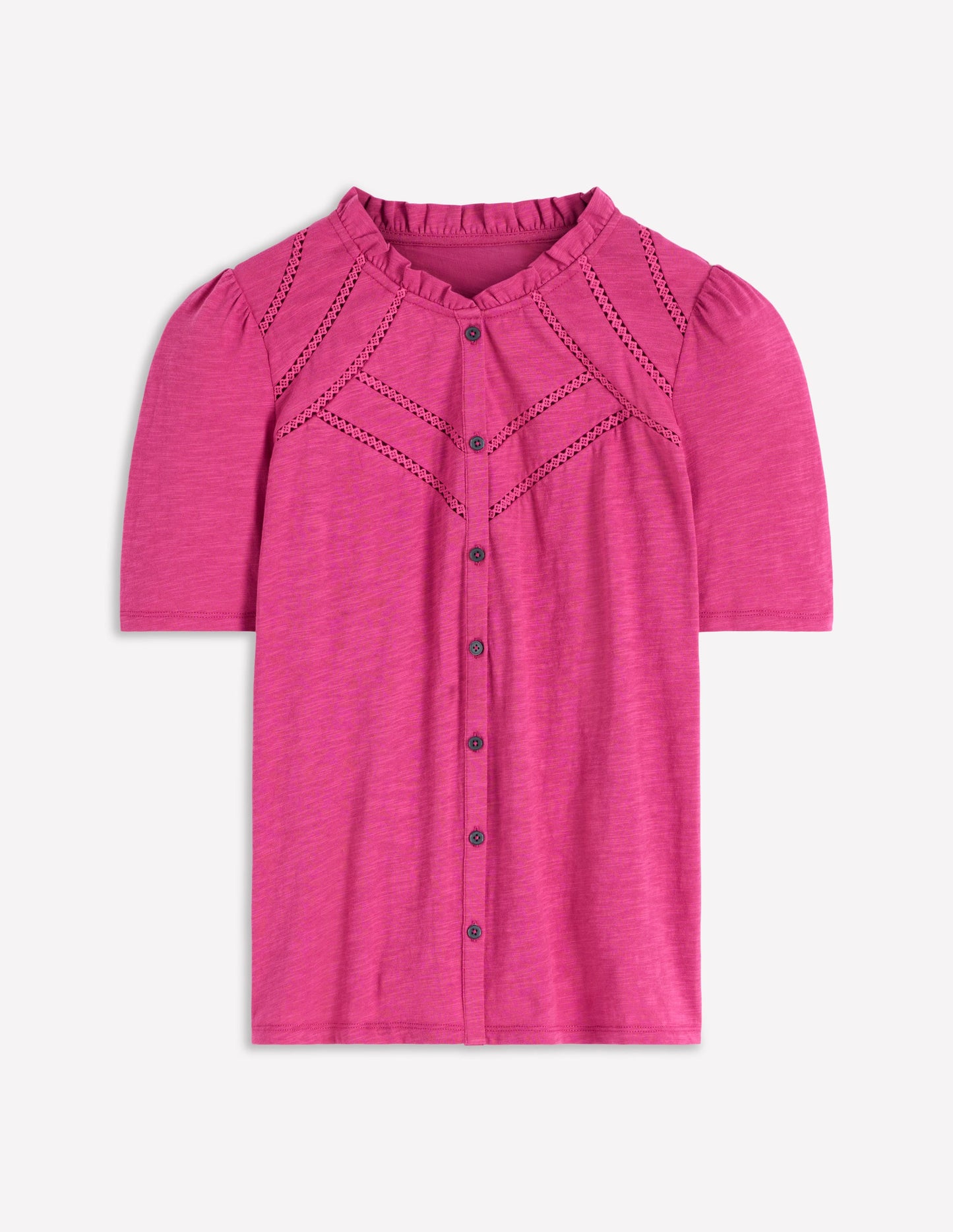 Bea Short Sleeve Shirt-Red Violet