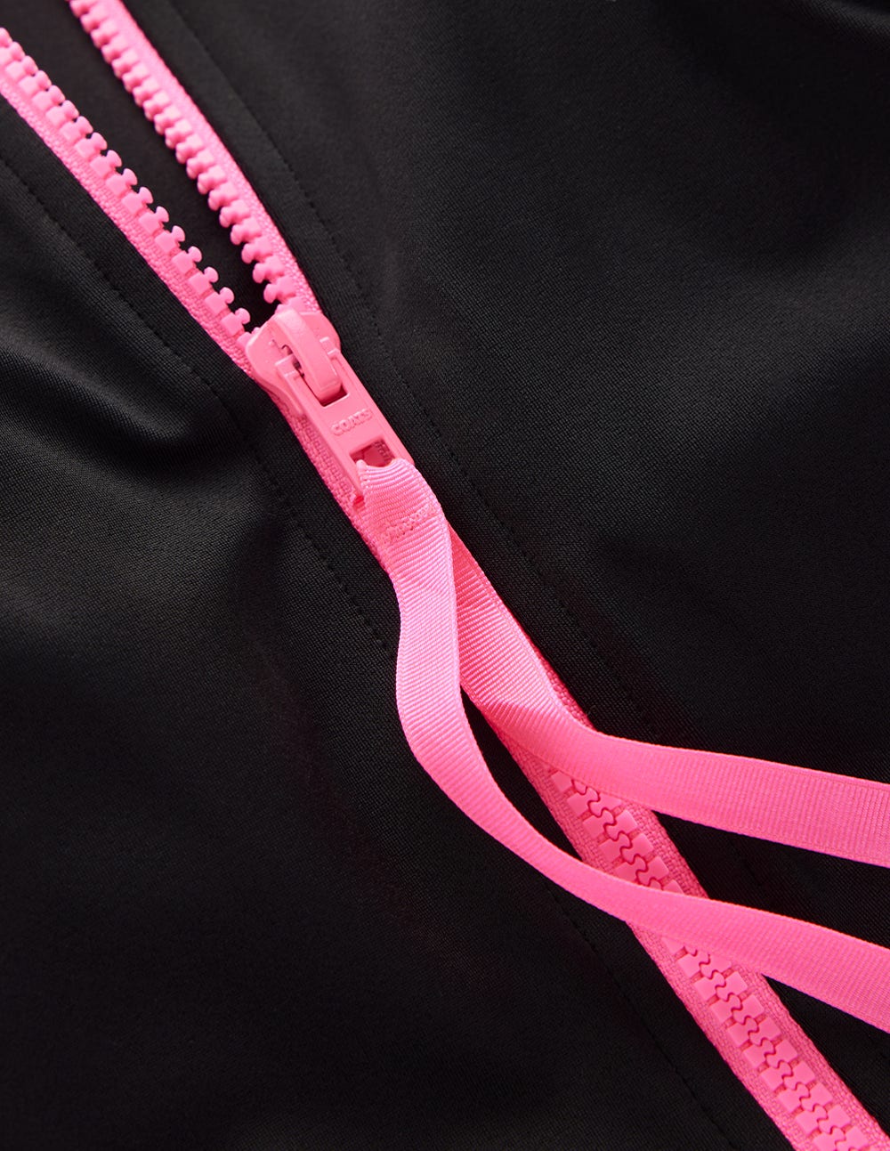 Piped Sporty Swimsuit-Black