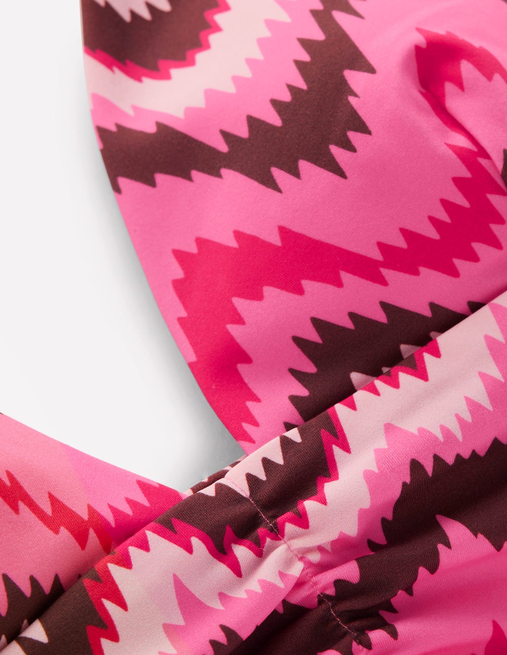 Mykonos Deep V Bikini Top-Pink, Zig zag wave