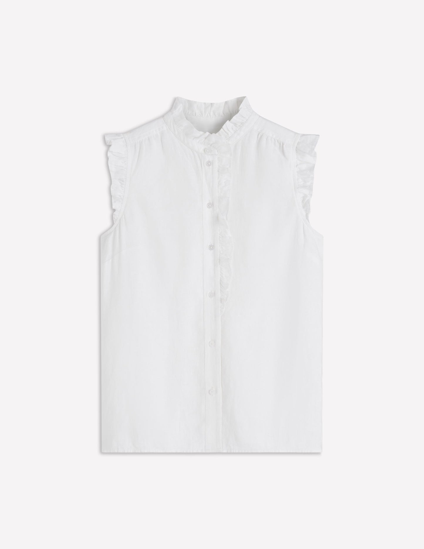 Isabel Sleeveless Linen Top-White