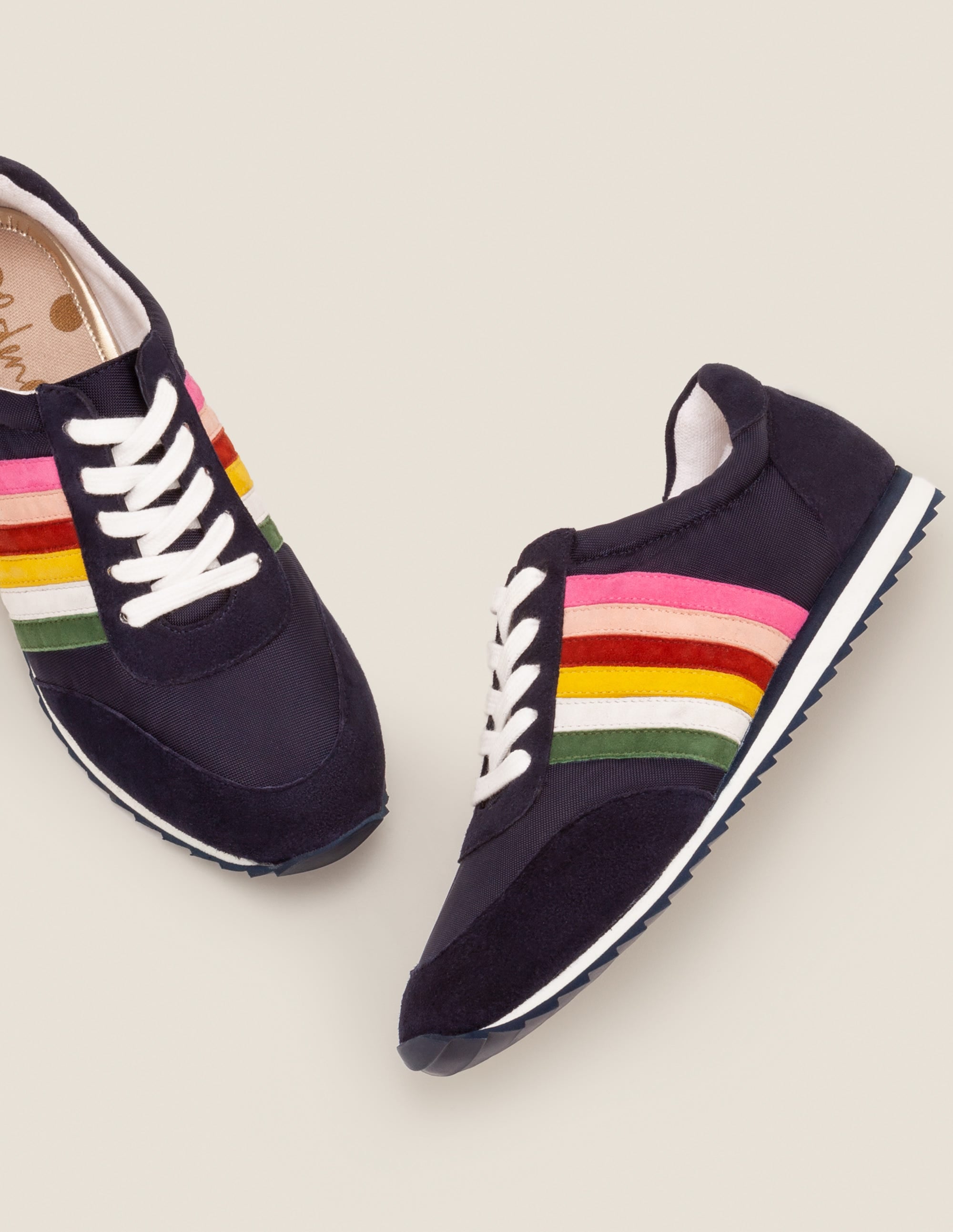 Striped Trainers-Navy and Rainbow - Image 1
