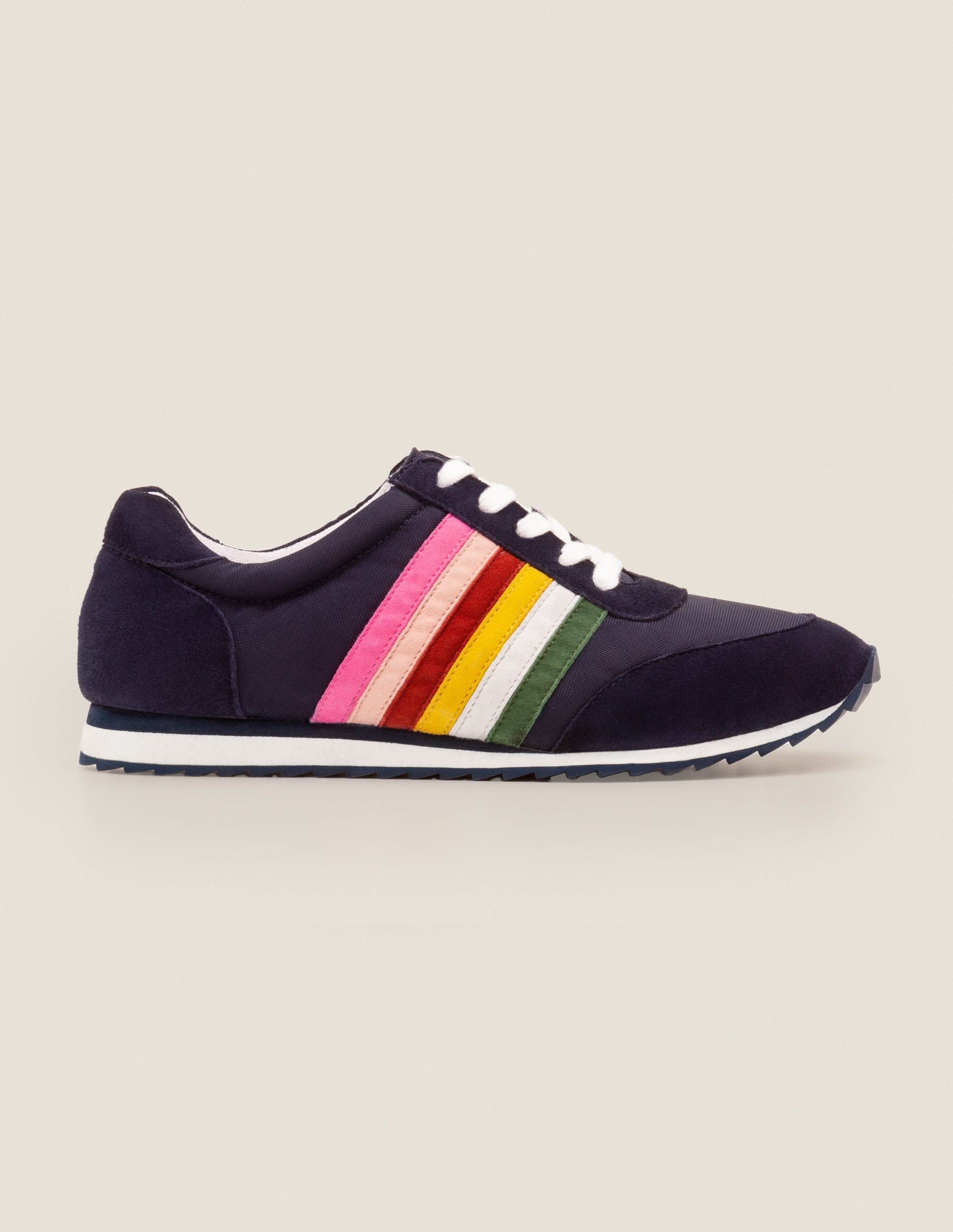 Striped Trainers-Navy and Rainbow-2