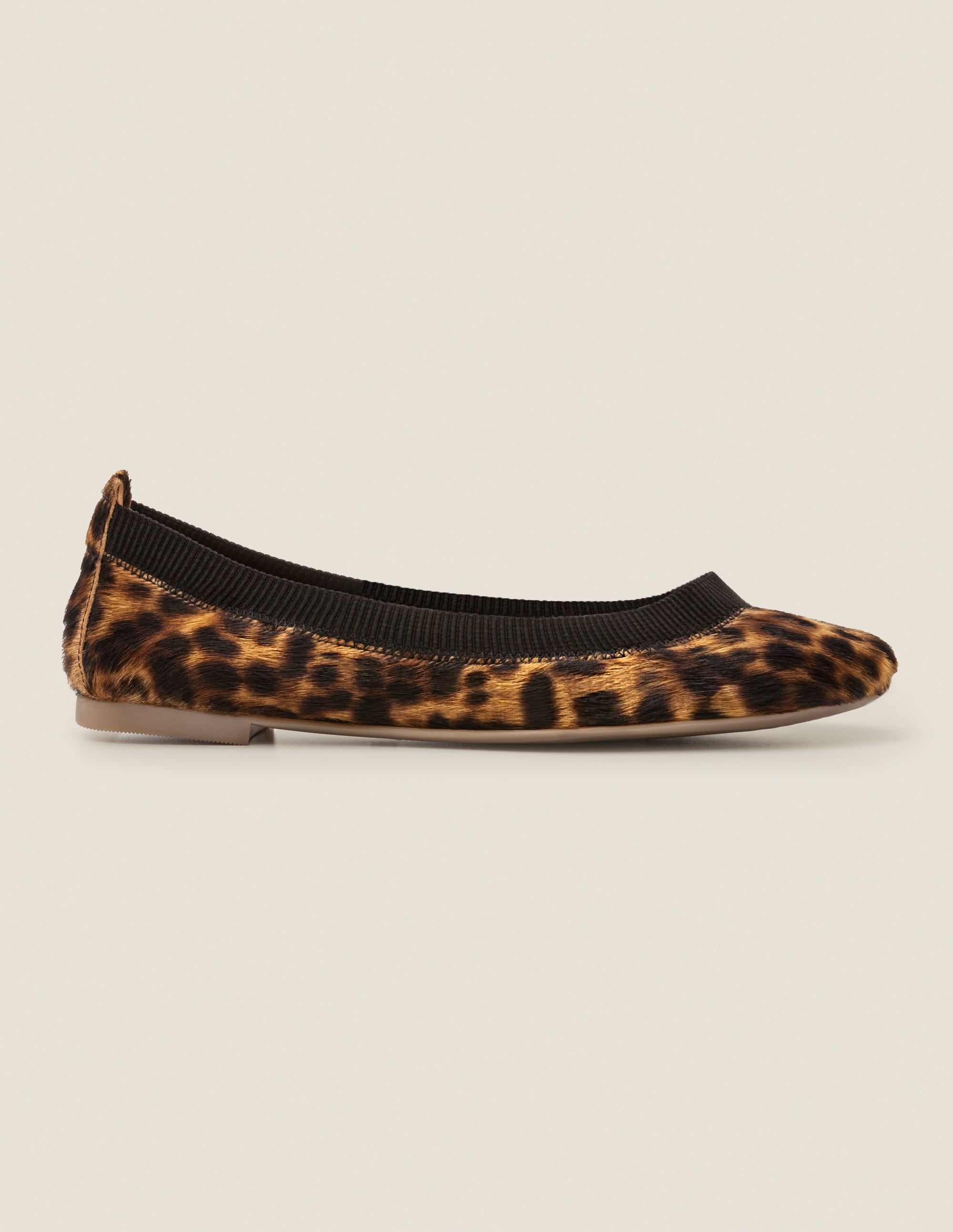Hettie Flexi Ballerinas-Tan Leopard/Black - Image 2