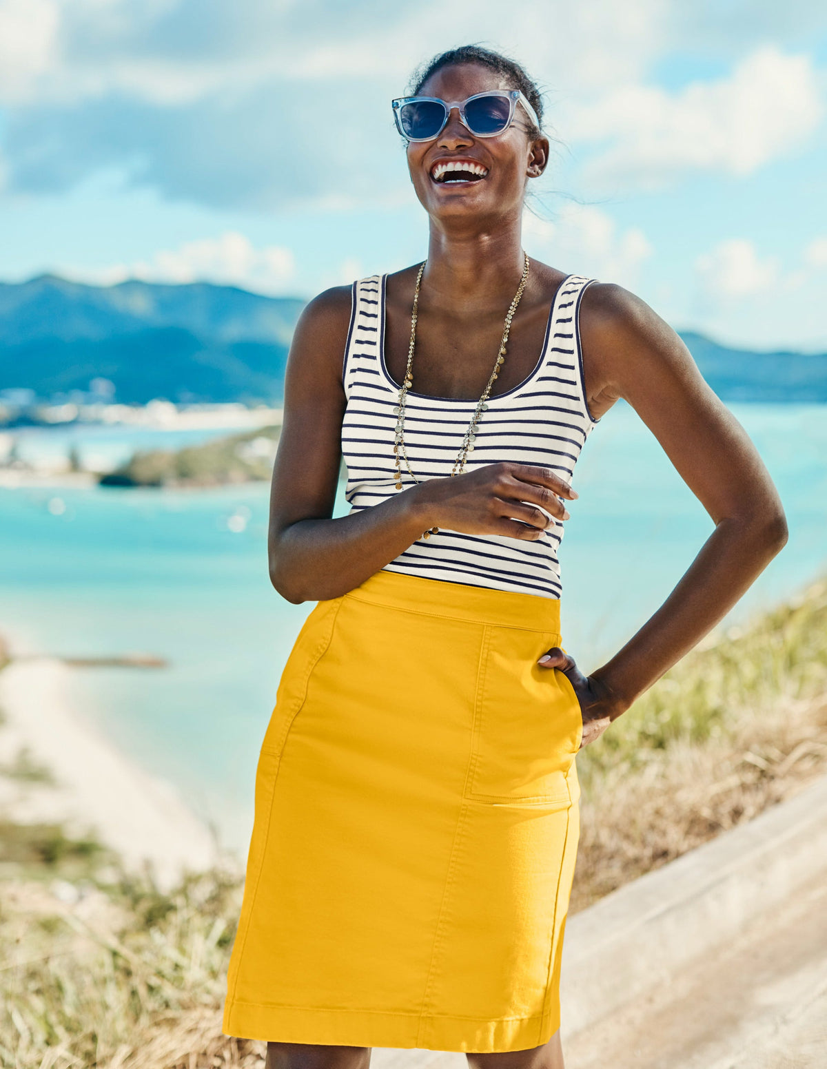 Essential Vest-Ivory / Navy Stripe - Image 7