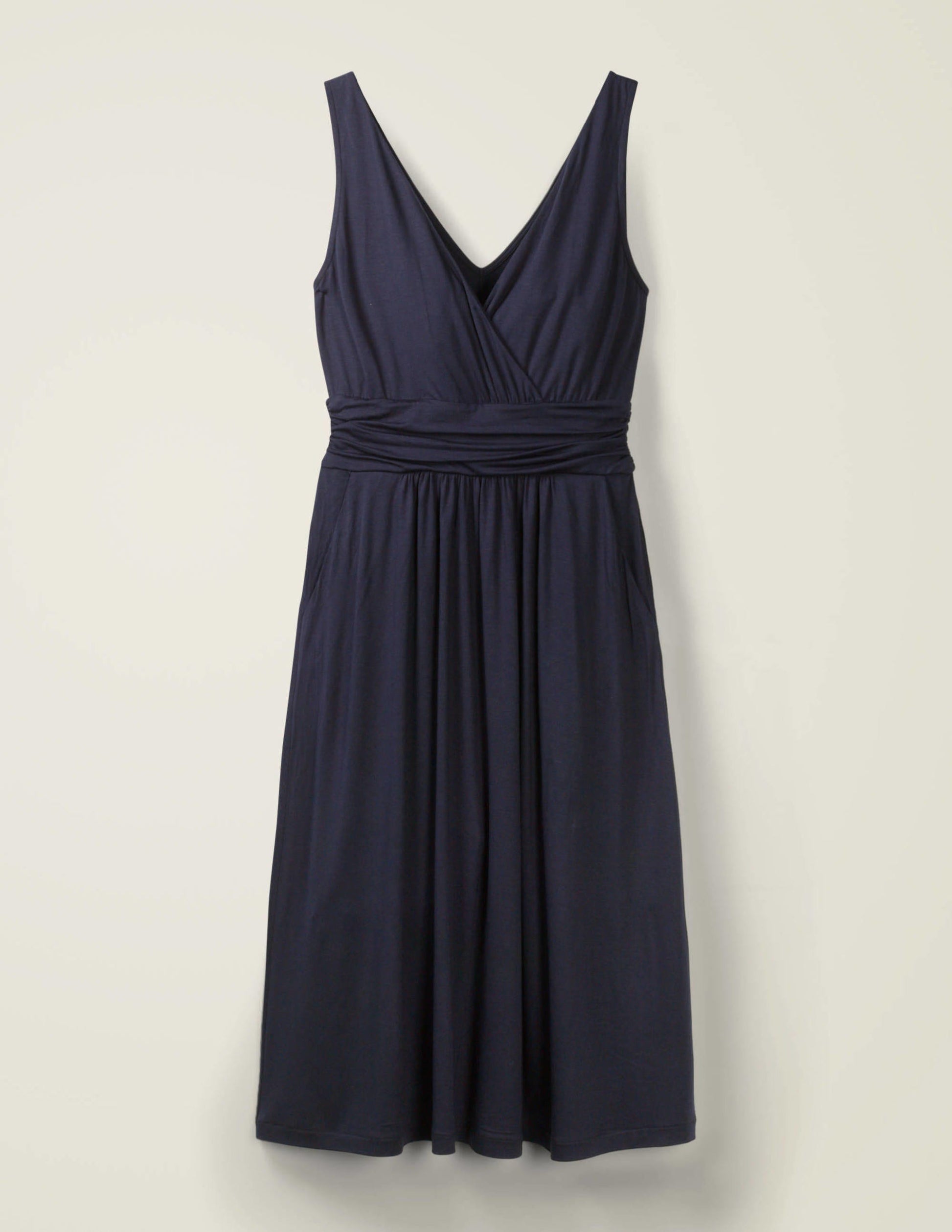 Effie V-Neck Jersey Dress-Navy-7