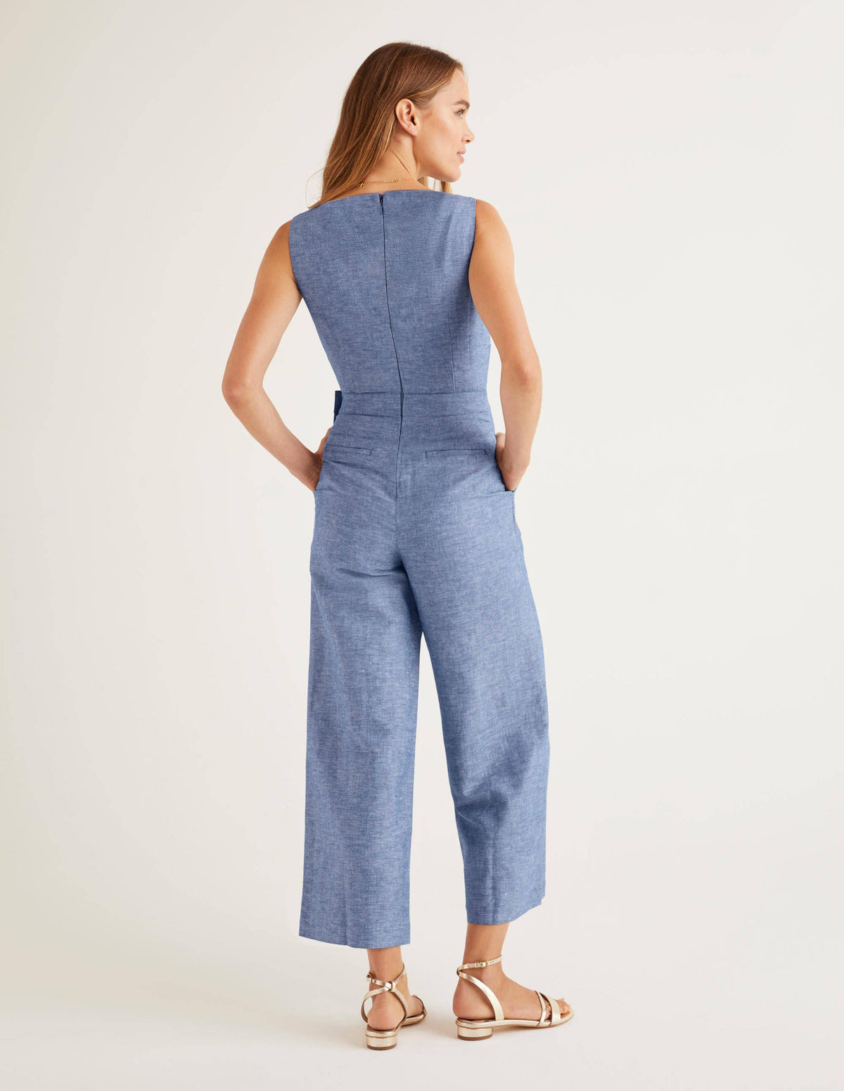 Dorothea Wrap Jumpsuit-Chambray-3