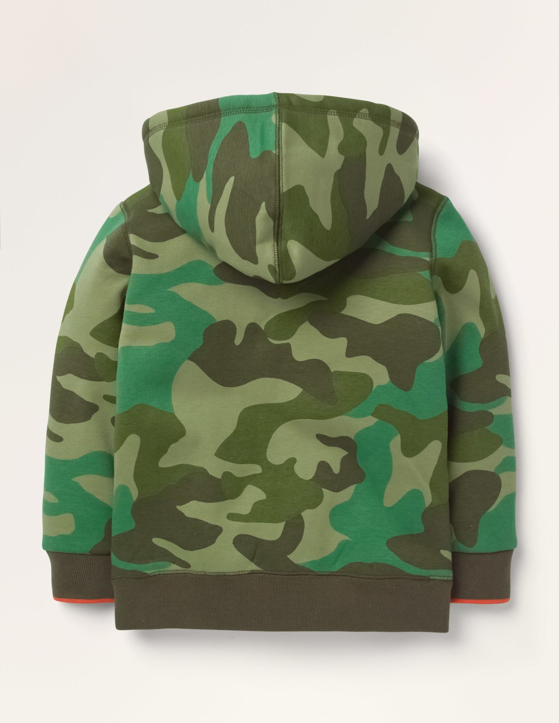 Borg-lined Zip-up Hoodie-Green Camouflage-2