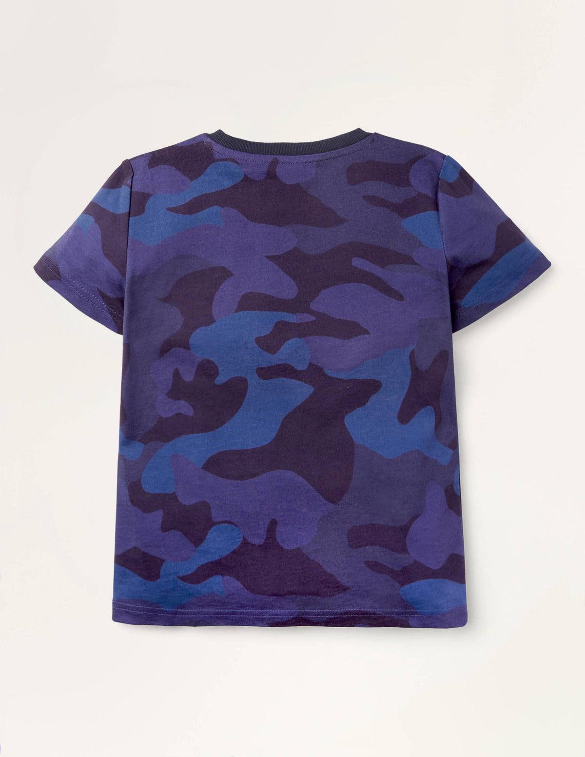 Embroidered Printed T-Shirt-College Navy-2
