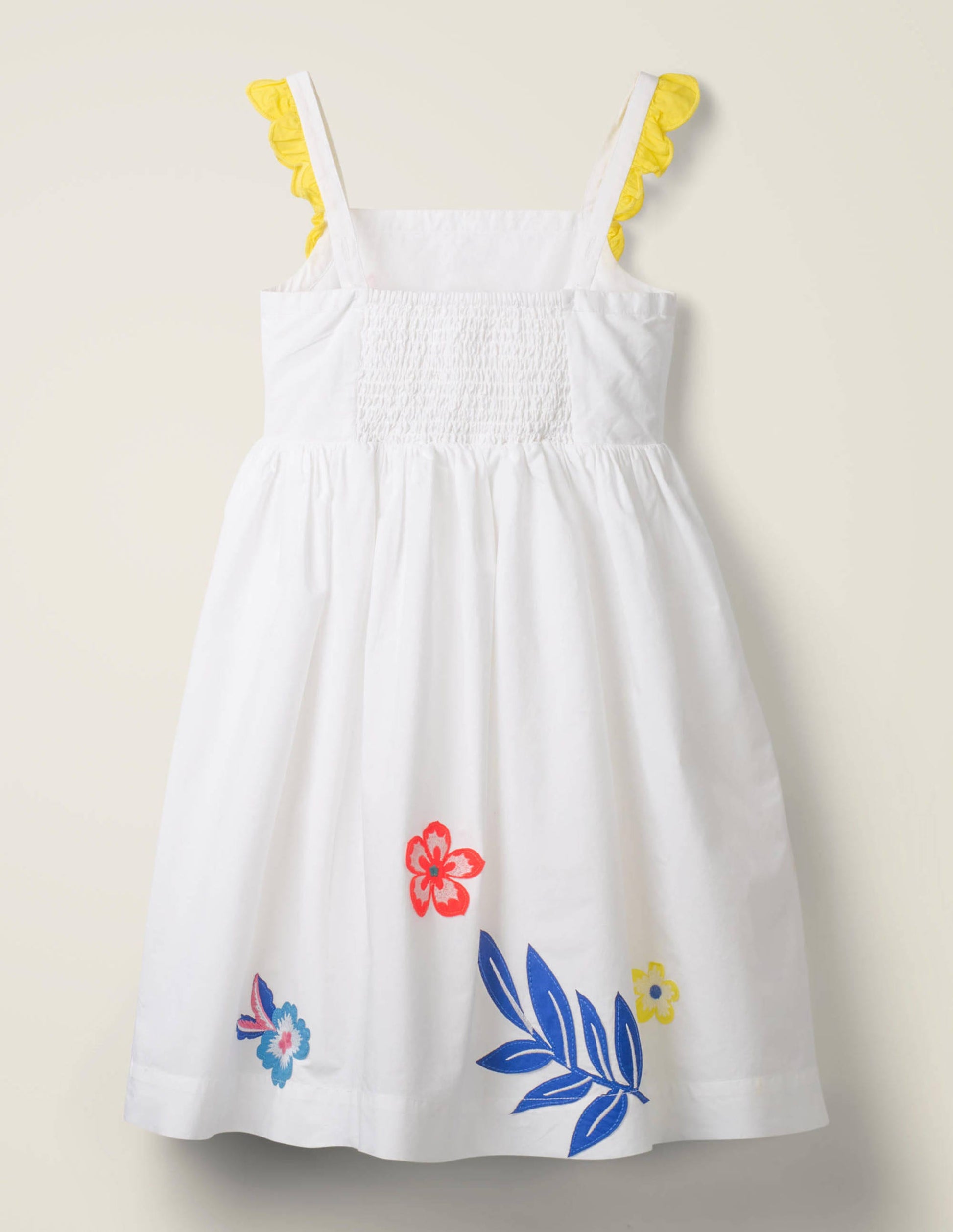 Embellished Frill Sleeve Dress-White Floral-2
