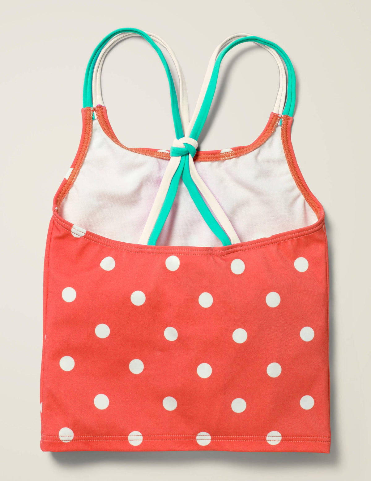 Patterned Tankini Top-Sunset Red/Ivory Spot - Image 2