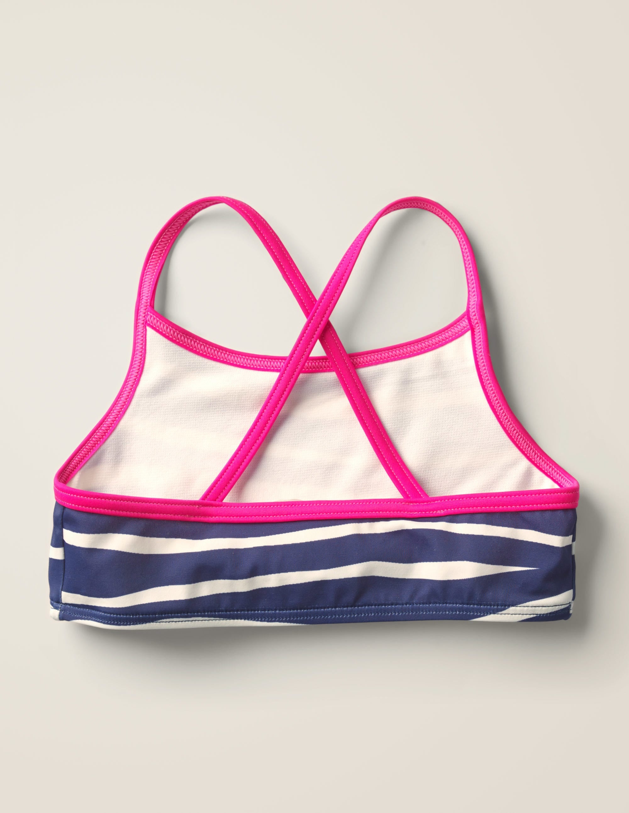 Patterned Bikini Top-Deep Sea Blue Zebra Stripe - Image 2