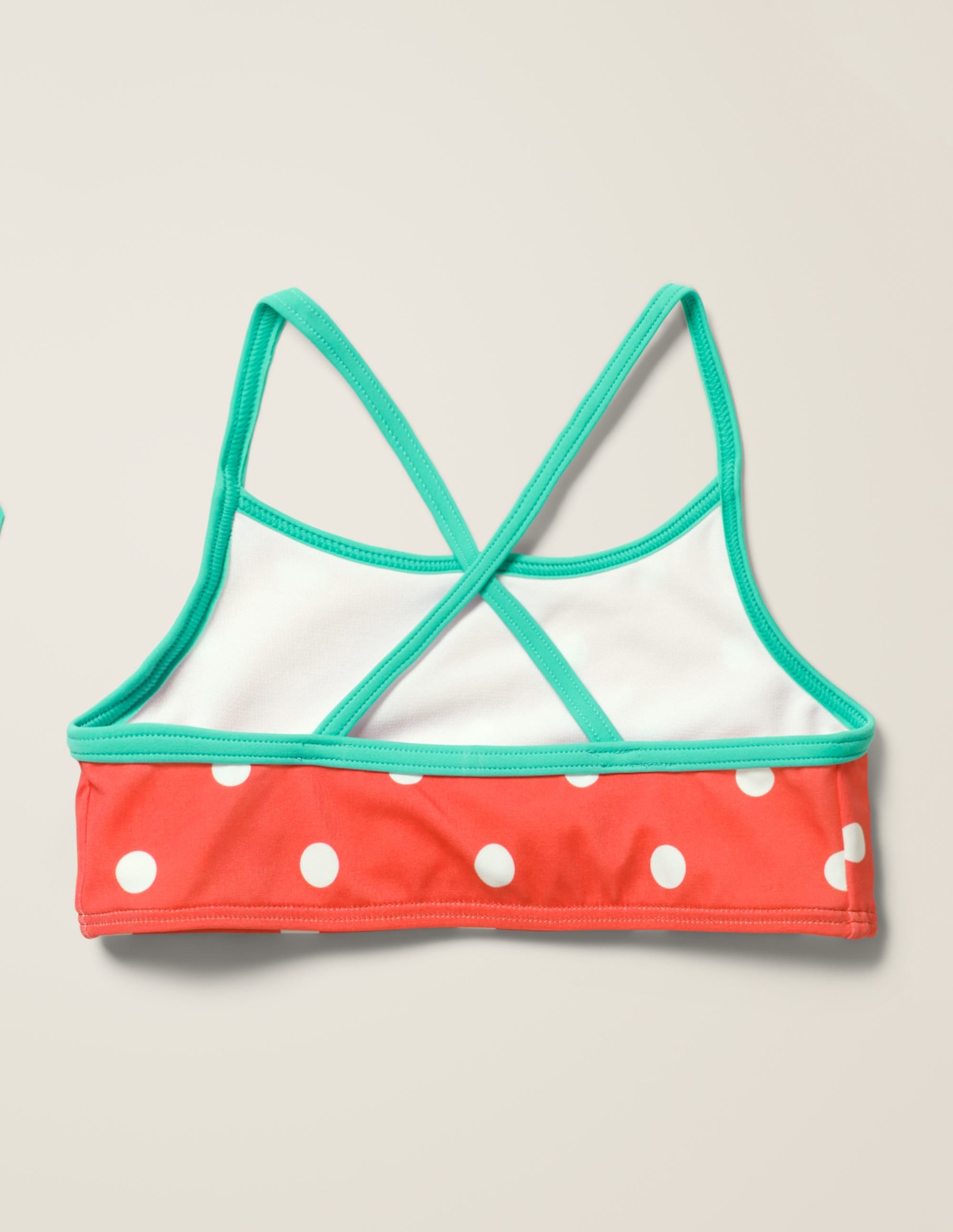 Patterned Bikini Top-Sunset Red/Ivory Spot - Image 2