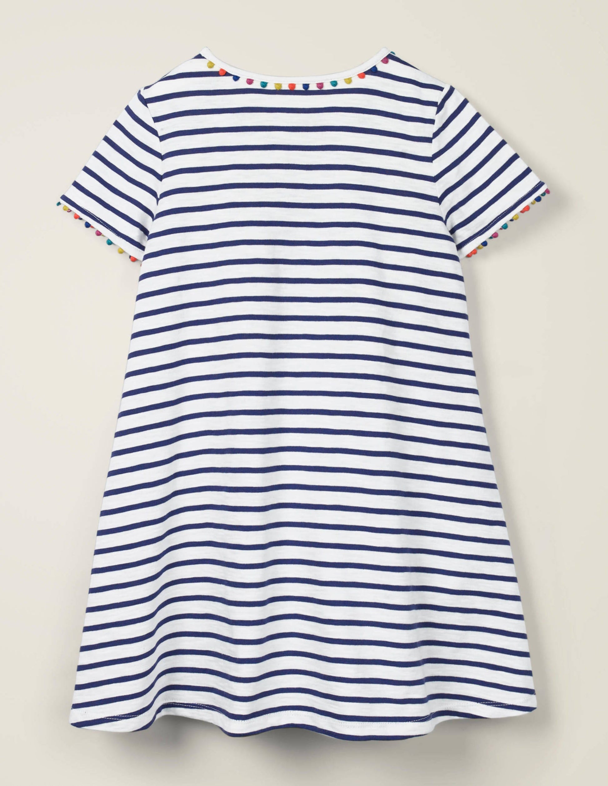 Charlie Pom Jersey Dress-Indigo Navy/Ivory-2