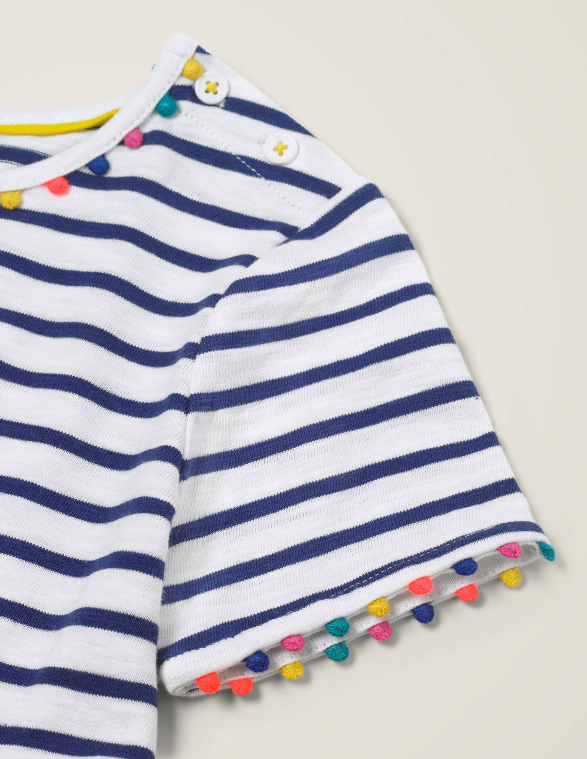 Charlie Pom Jersey Dress-Indigo Navy/Ivory-3