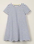 Charlie Pom Jersey Dress-Indigo Navy/Ivory