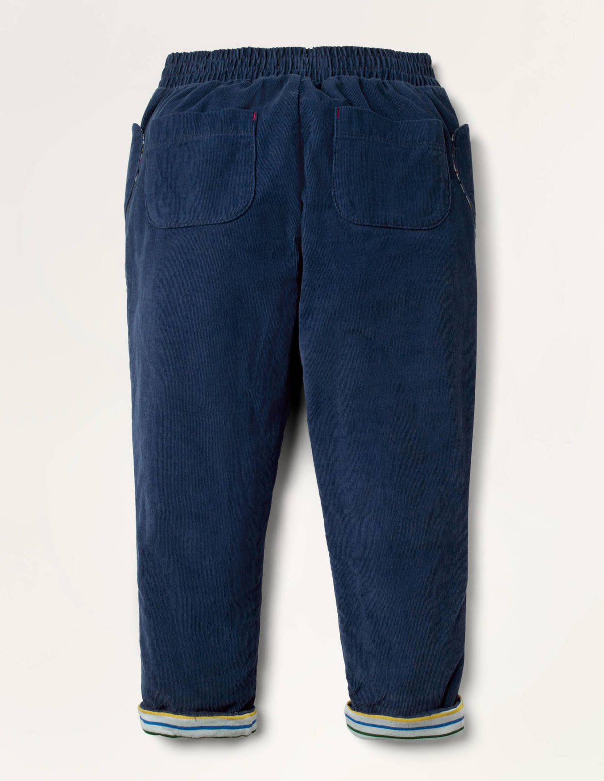 Lined Pull-on Cord Trousers-College Navy - Image 3