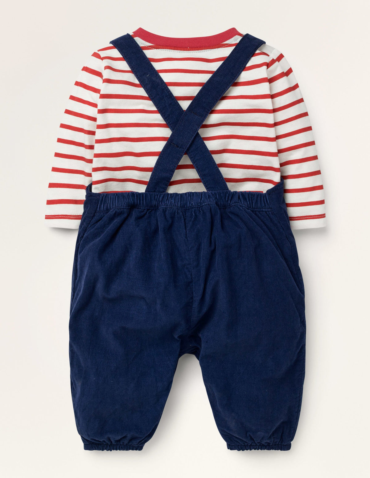 Cord Dungaree Set-Starboard Blue Tractors - Image 2