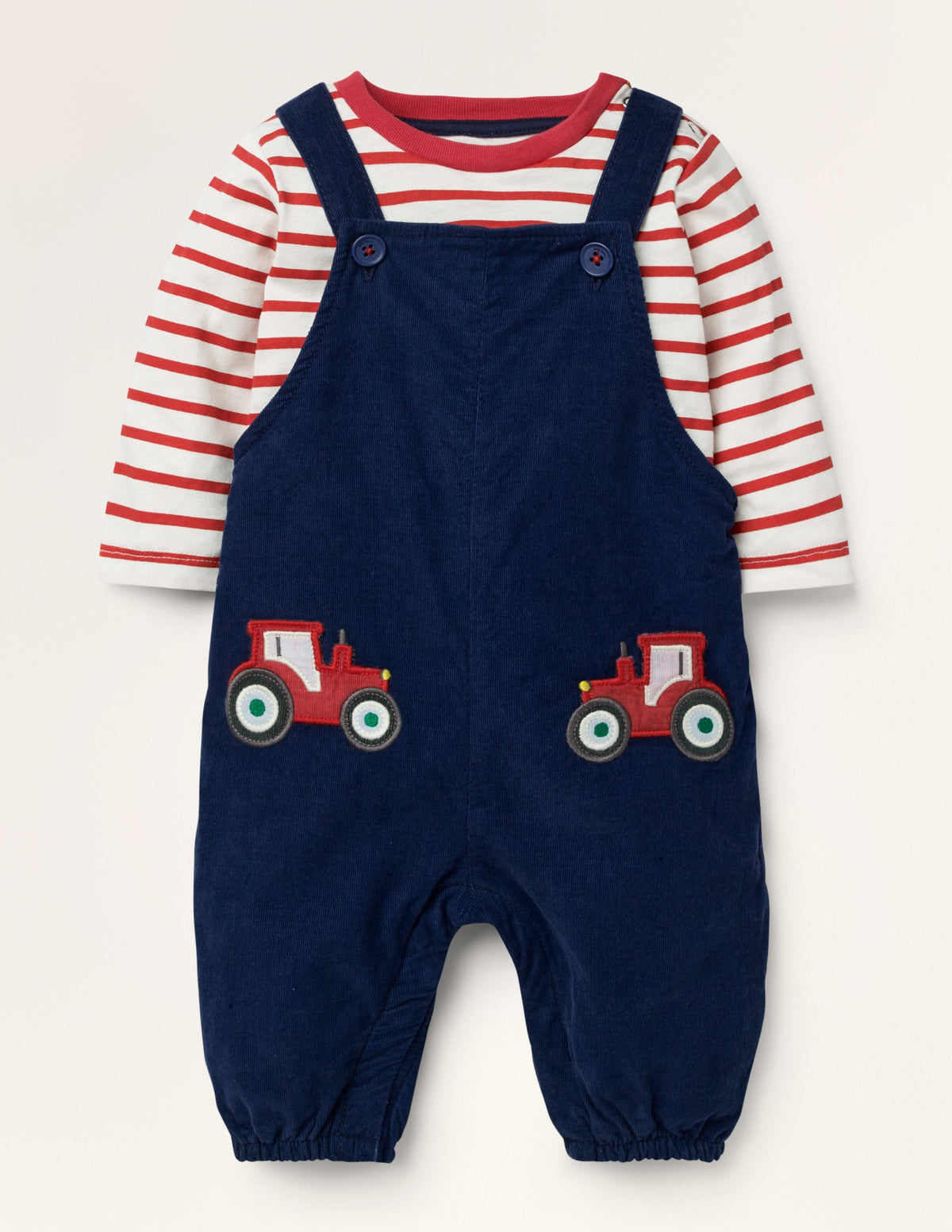 Cord Dungaree Set-Starboard Blue Tractors - Image 1