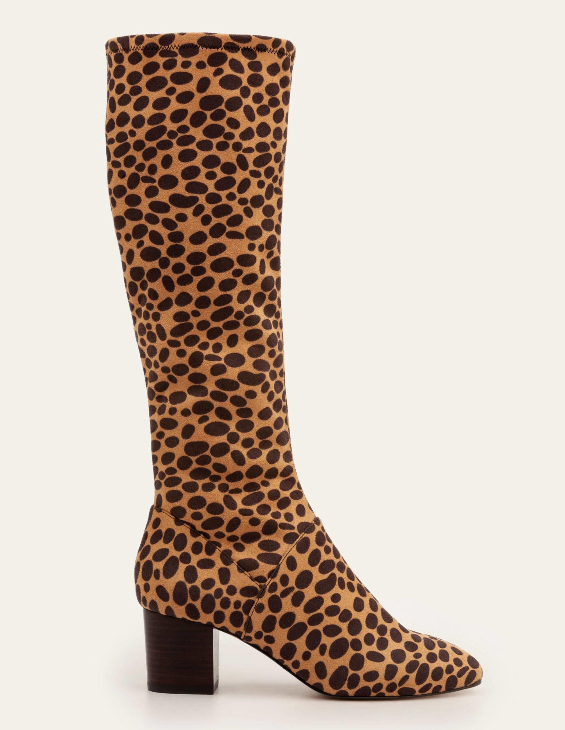 Round Toe Stretch Boots-Natural Cheetah-2