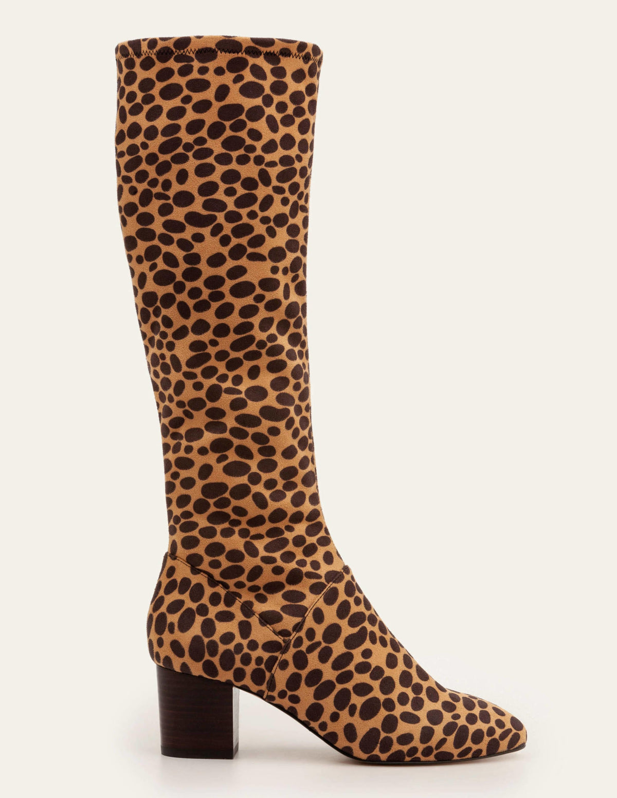 Round Toe Stretch Boots-Natural Cheetah - Image 2