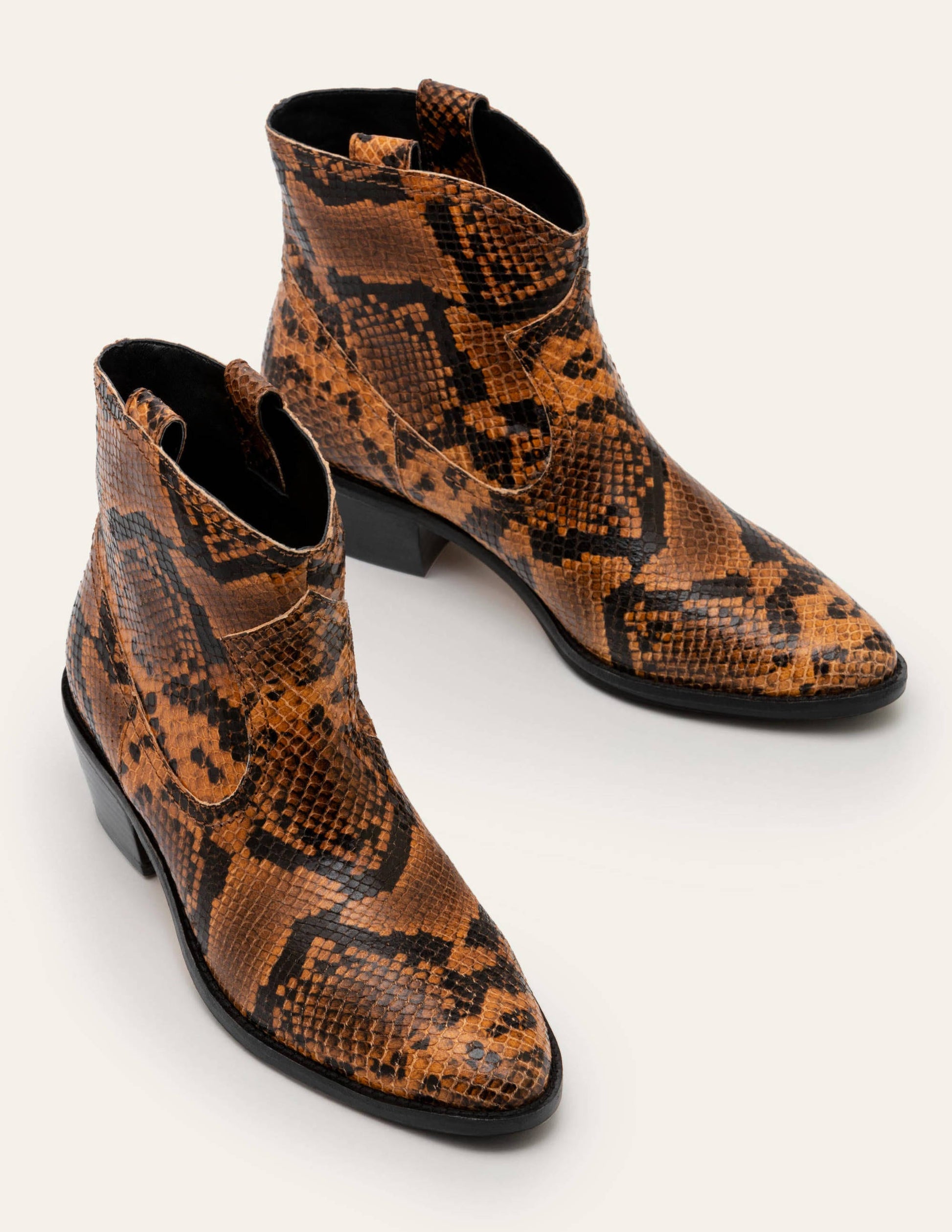 Allendale Ankle Boots-Camel Snake-1