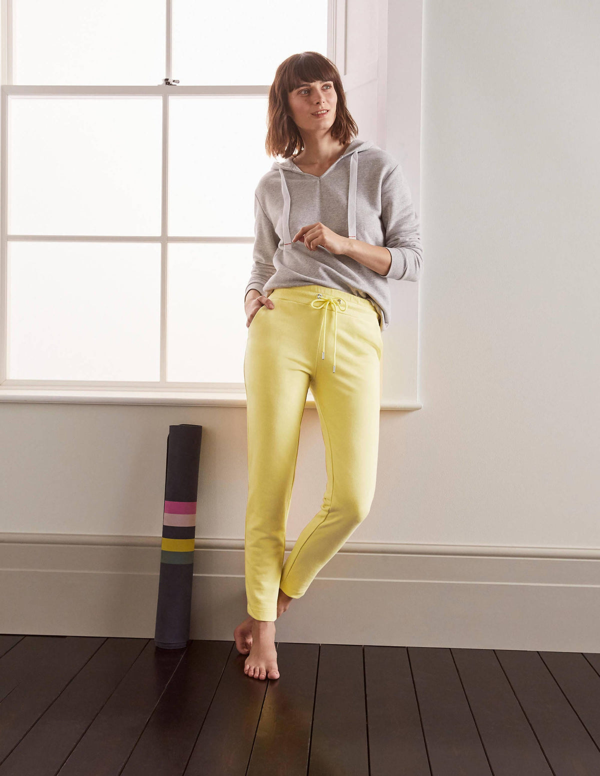 Ava Jersey Joggers-Pale Lemon - Image 1