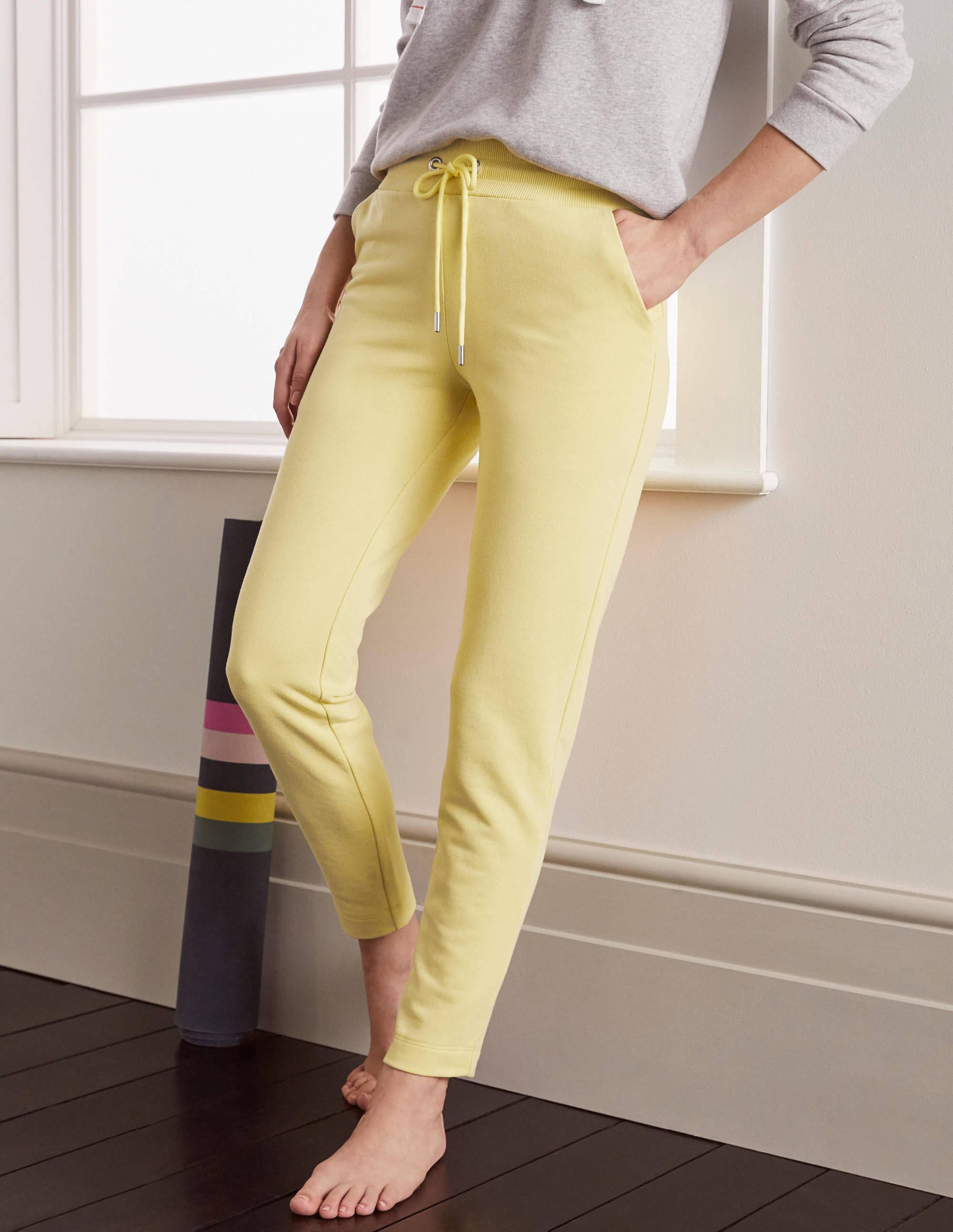 Ava Jersey Joggers-Pale Lemon - Image 4