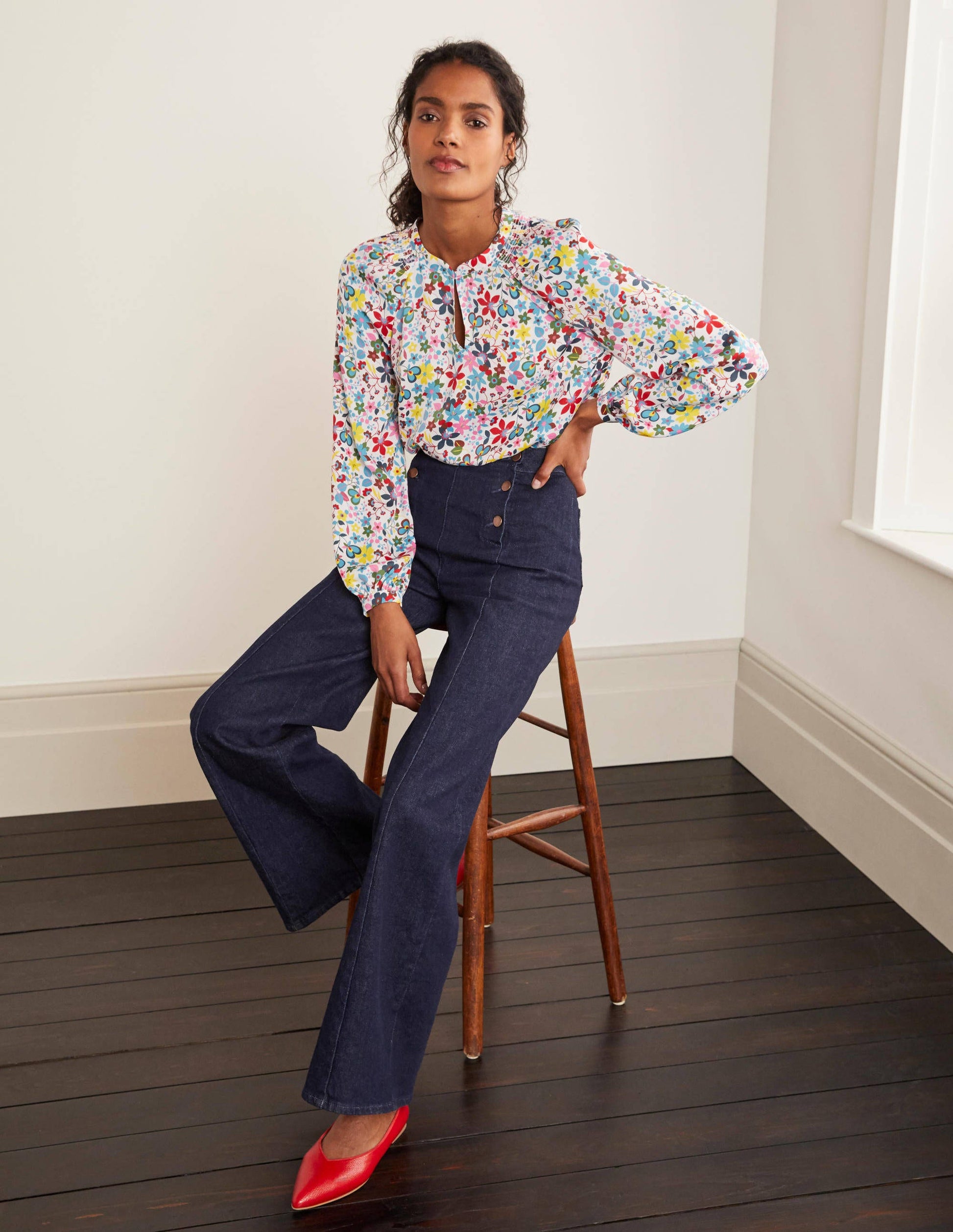 Sailor Wide Leg Jeans-Indigo-4